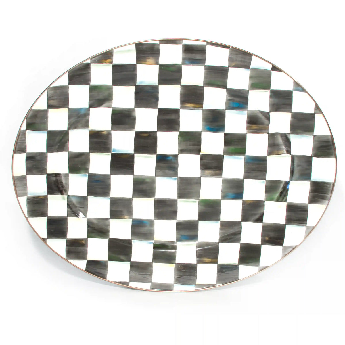 Emerald Check Large Oval Platter