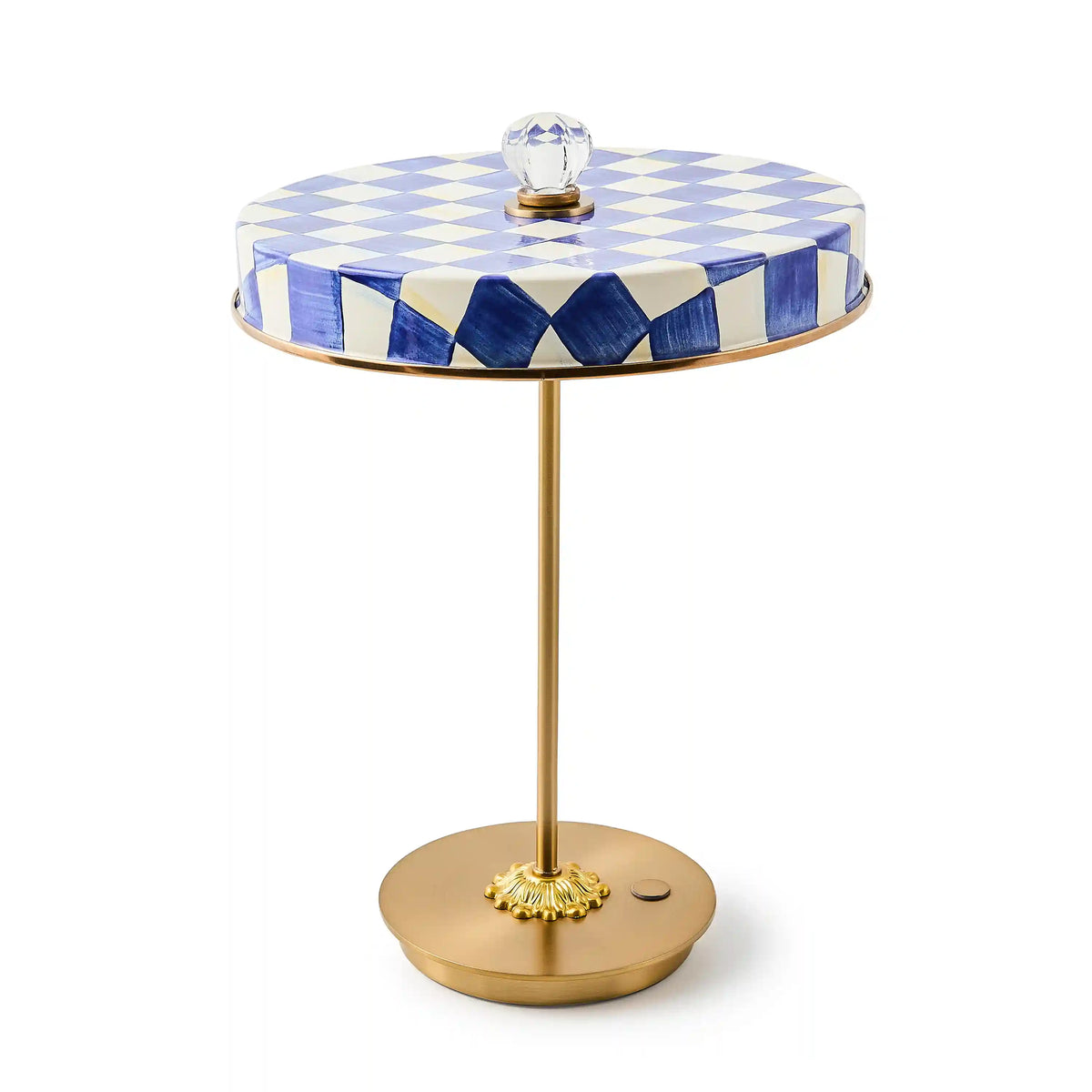Sterling Check LED Rechargeable Disk Table Lamp