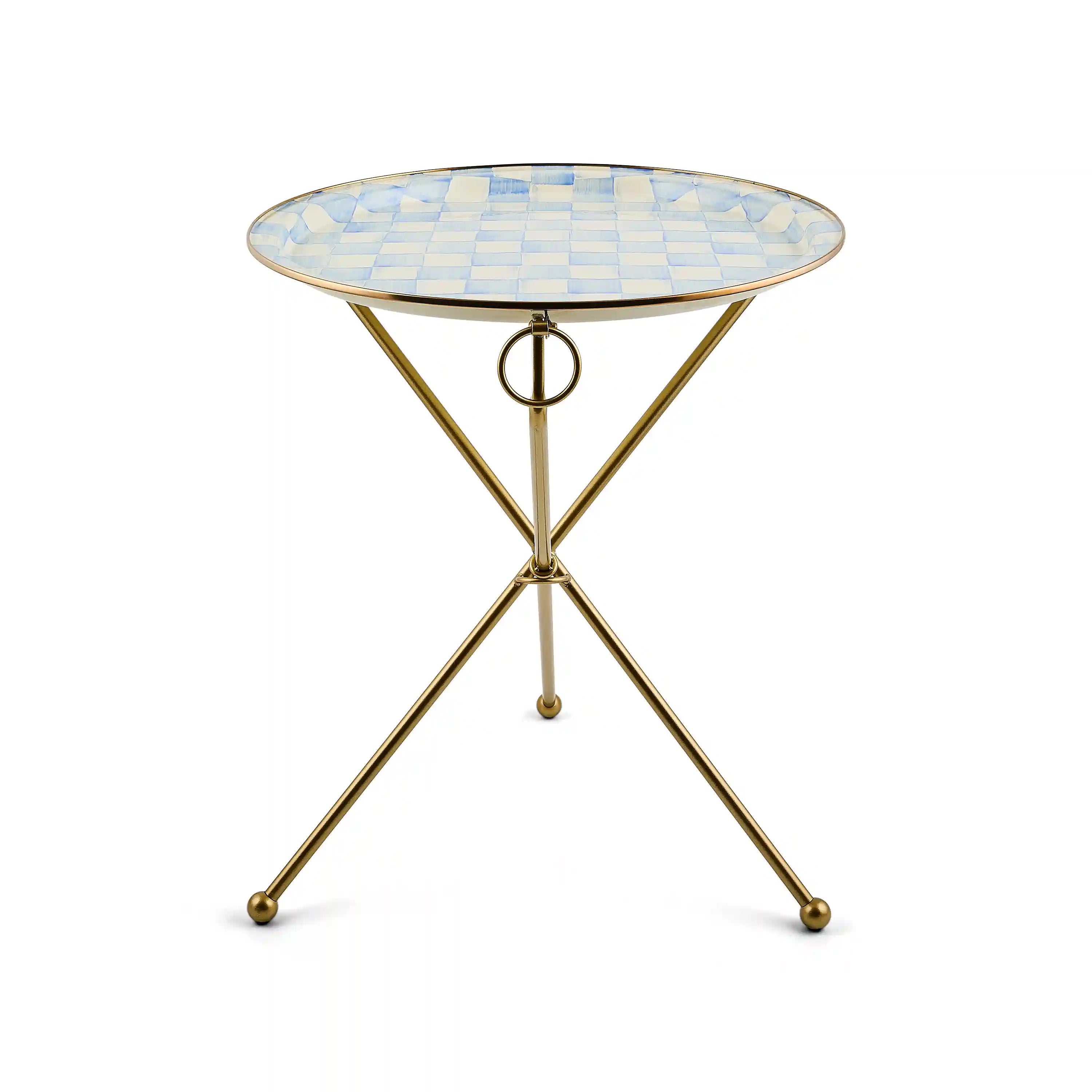 Courtly Check Enamel Tilt Accent Table