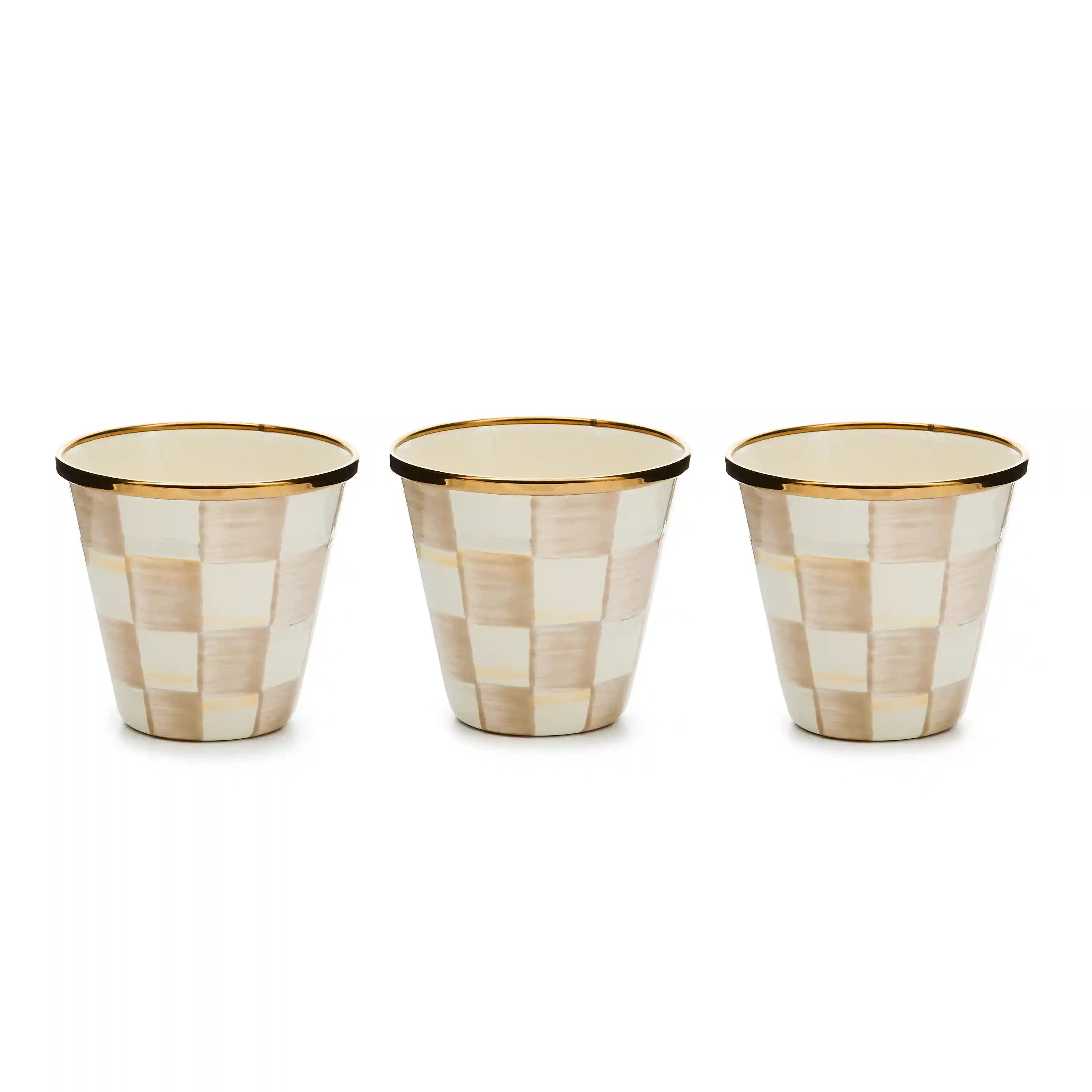 Sky Check Herb Pots, Set of 3