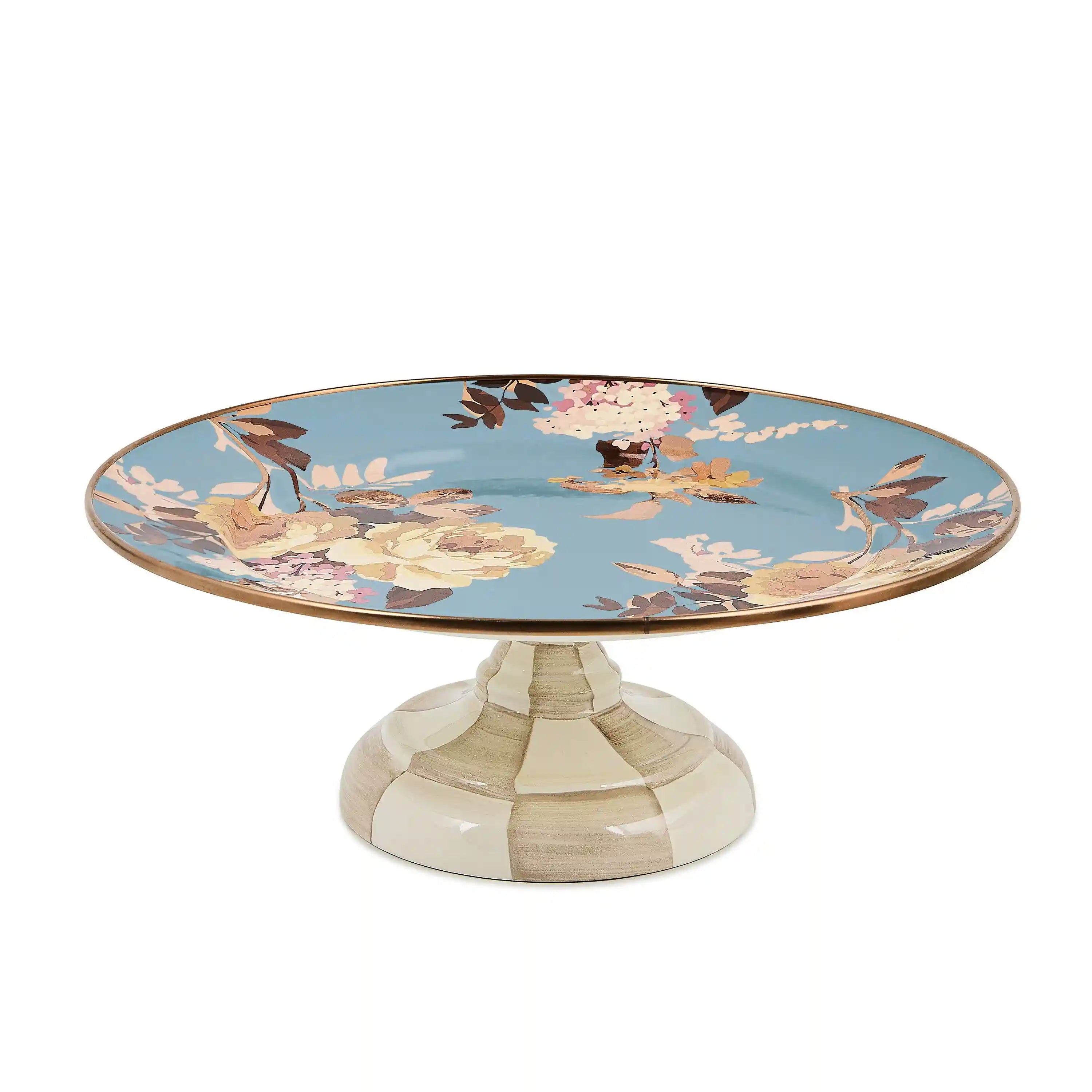 White Flower Market Small Pedestal Platter