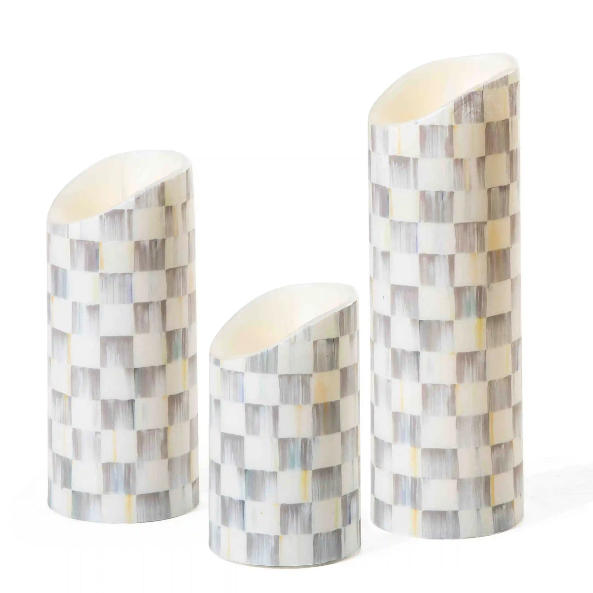 Sterling Check Flicker 7" Pillar Candle