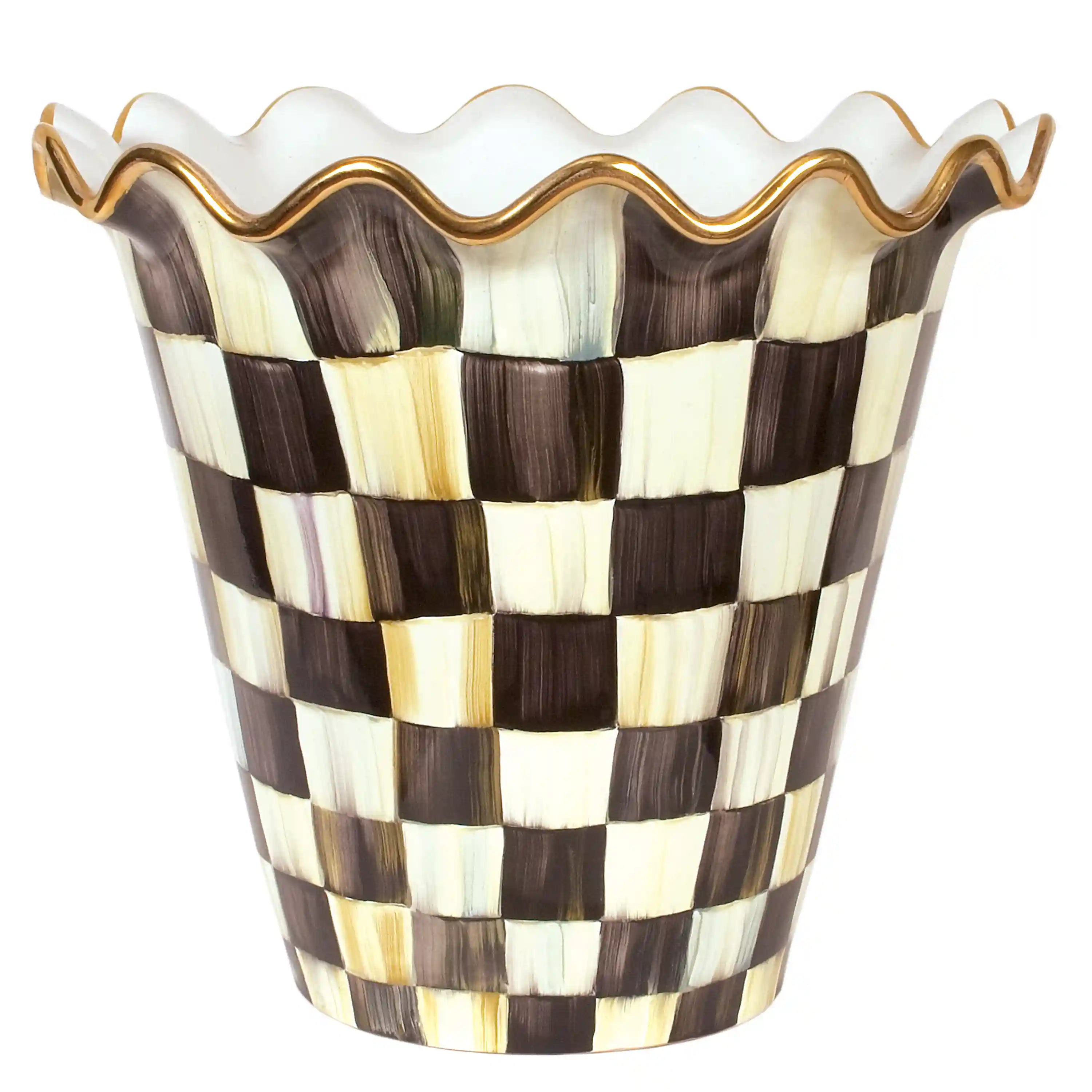 Violet Check Ceramic Jumbo Garden Pot