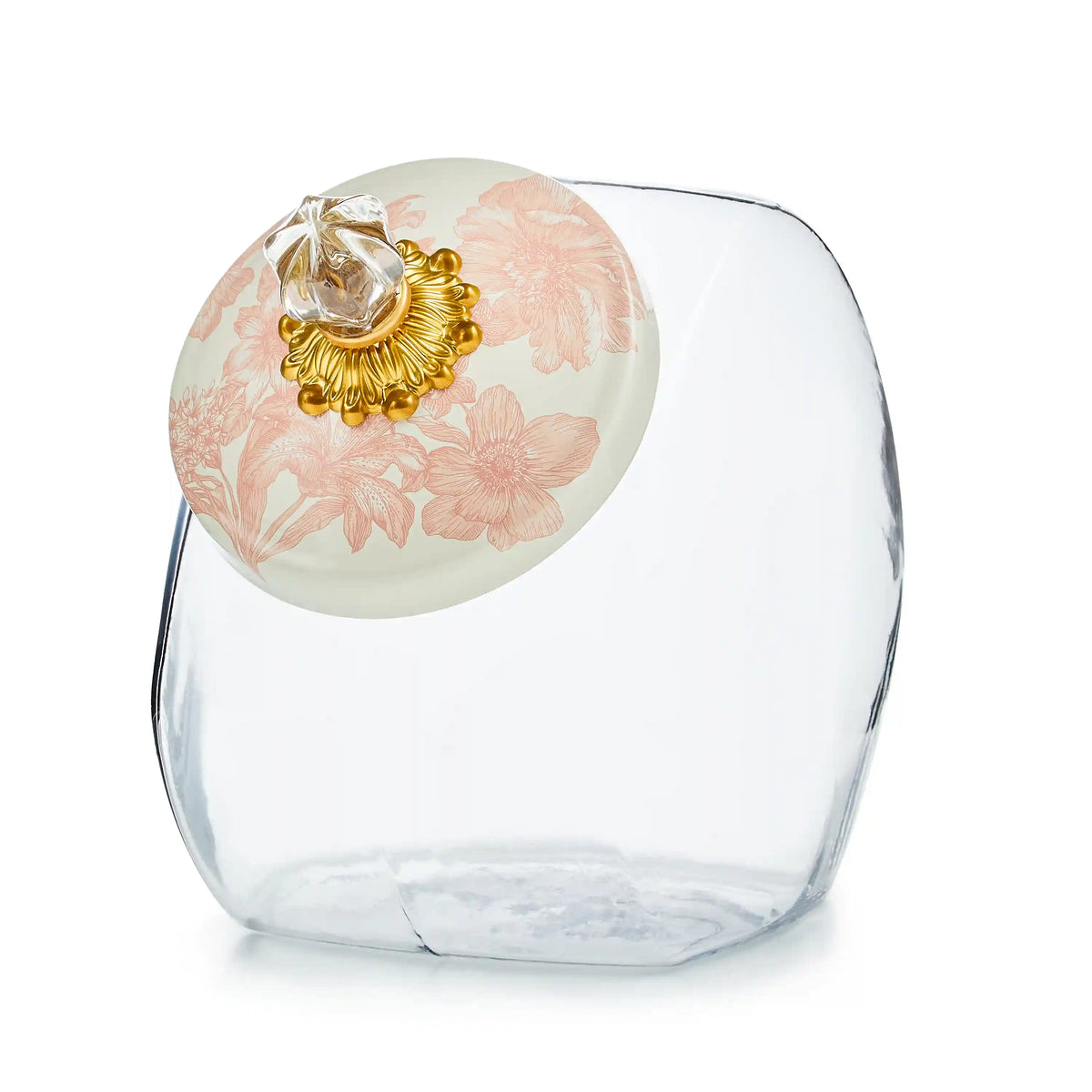 Cookie Jar with White Flower Market Lid