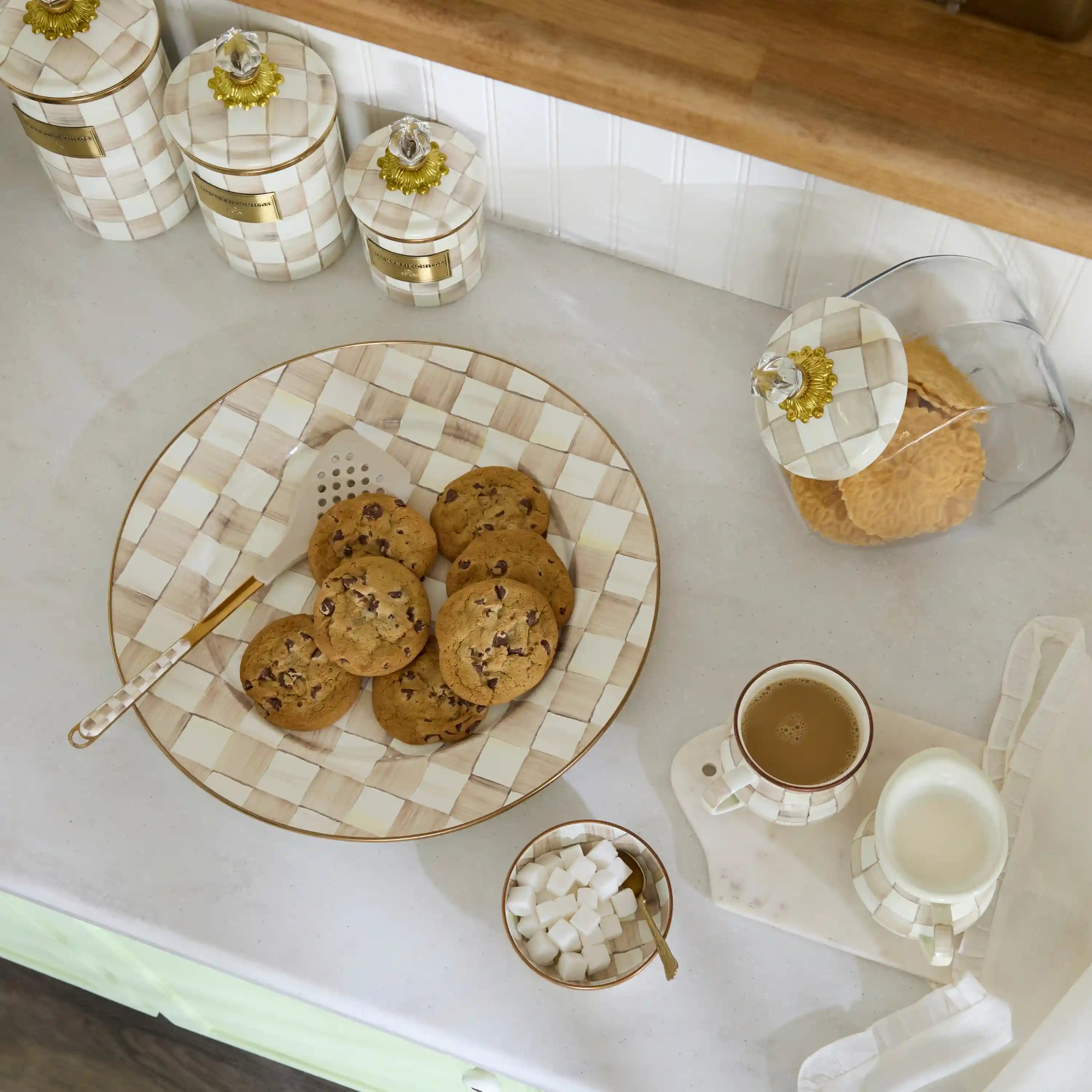 Mocha Check Serving Platter