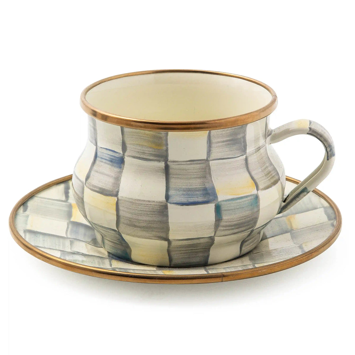 Violet Check Saucer