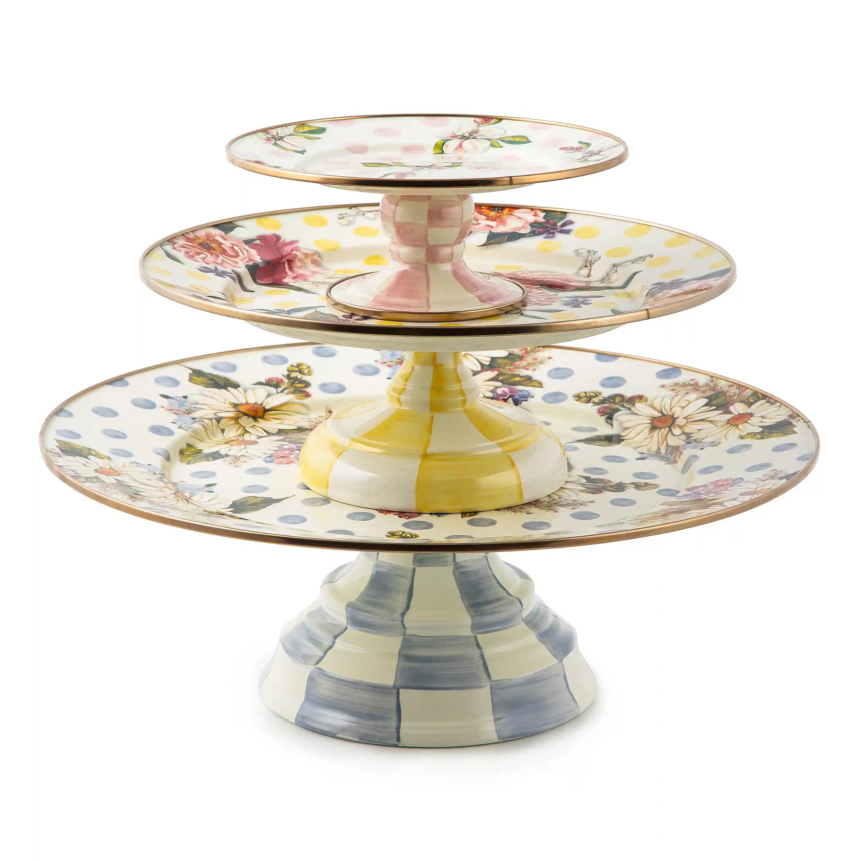 Wild Rose Slate Large Pedestal Platter