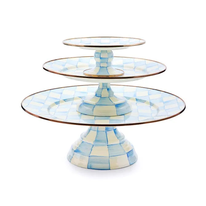 Sky Check Mini Pedestal Platter