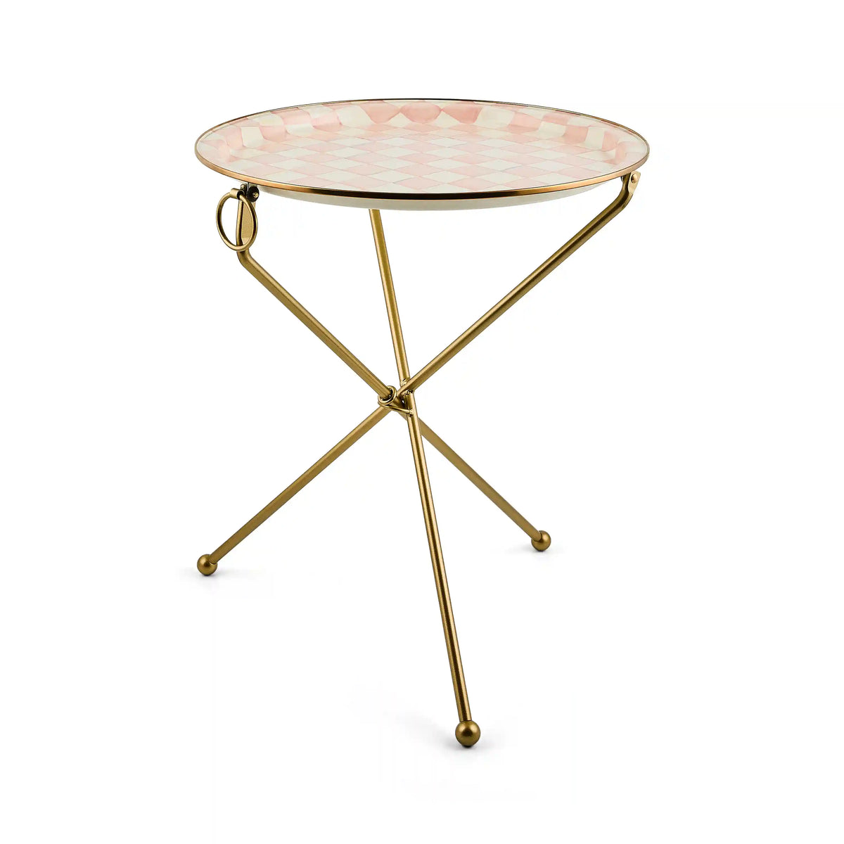Courtly Check Enamel Tilt Accent Table