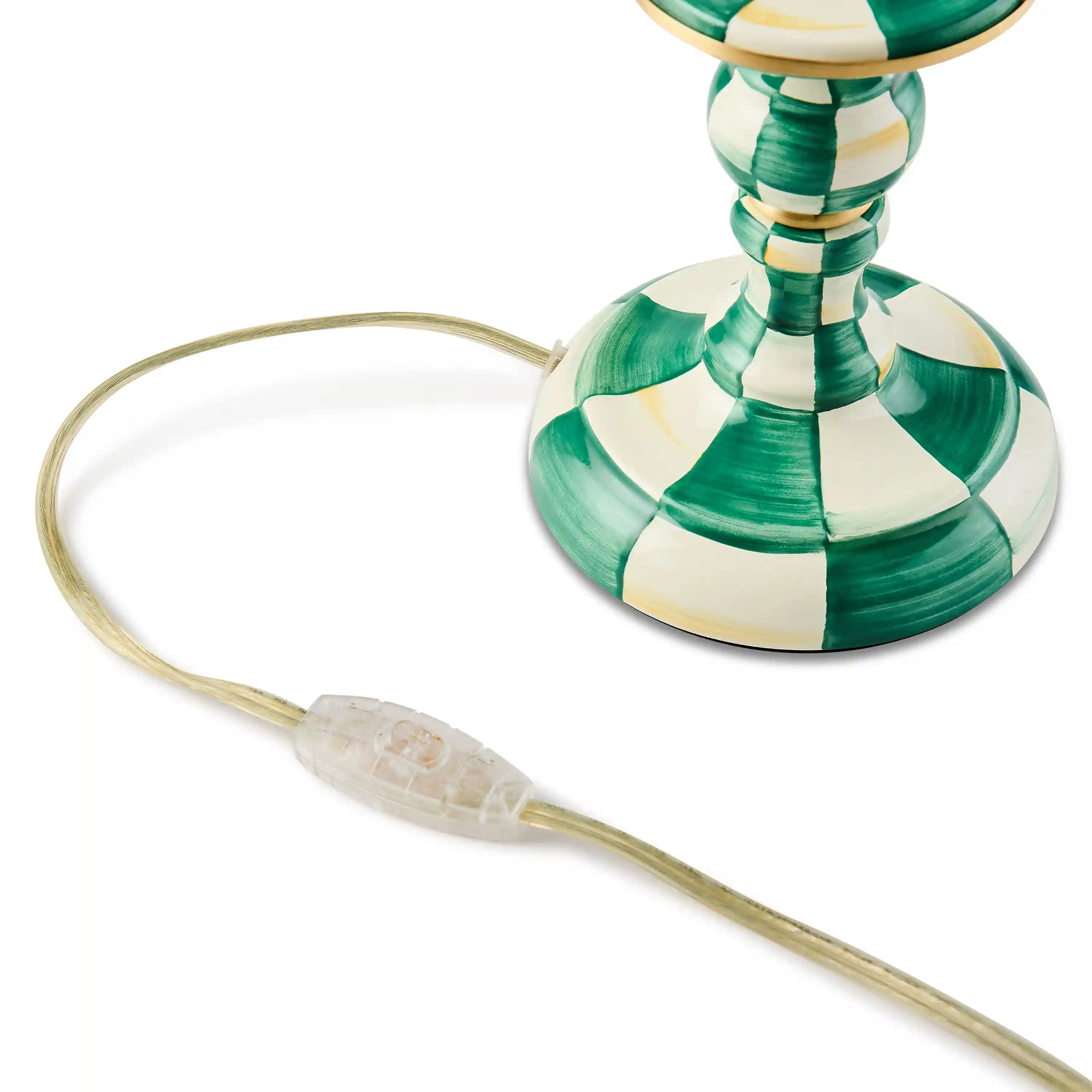 Violet Check Candlestick Lamp