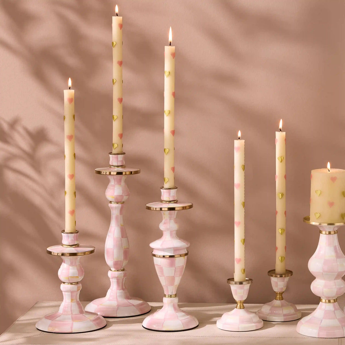 Rosy Check Large Candlestick