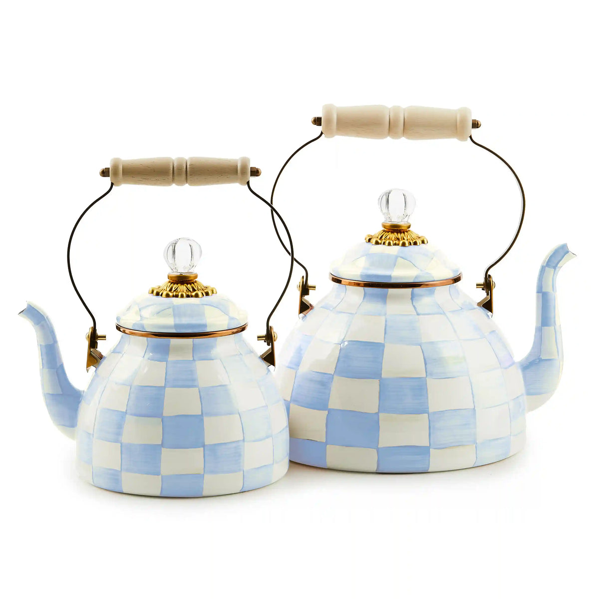 Mocha Check 3 Quart Tea Kettle
