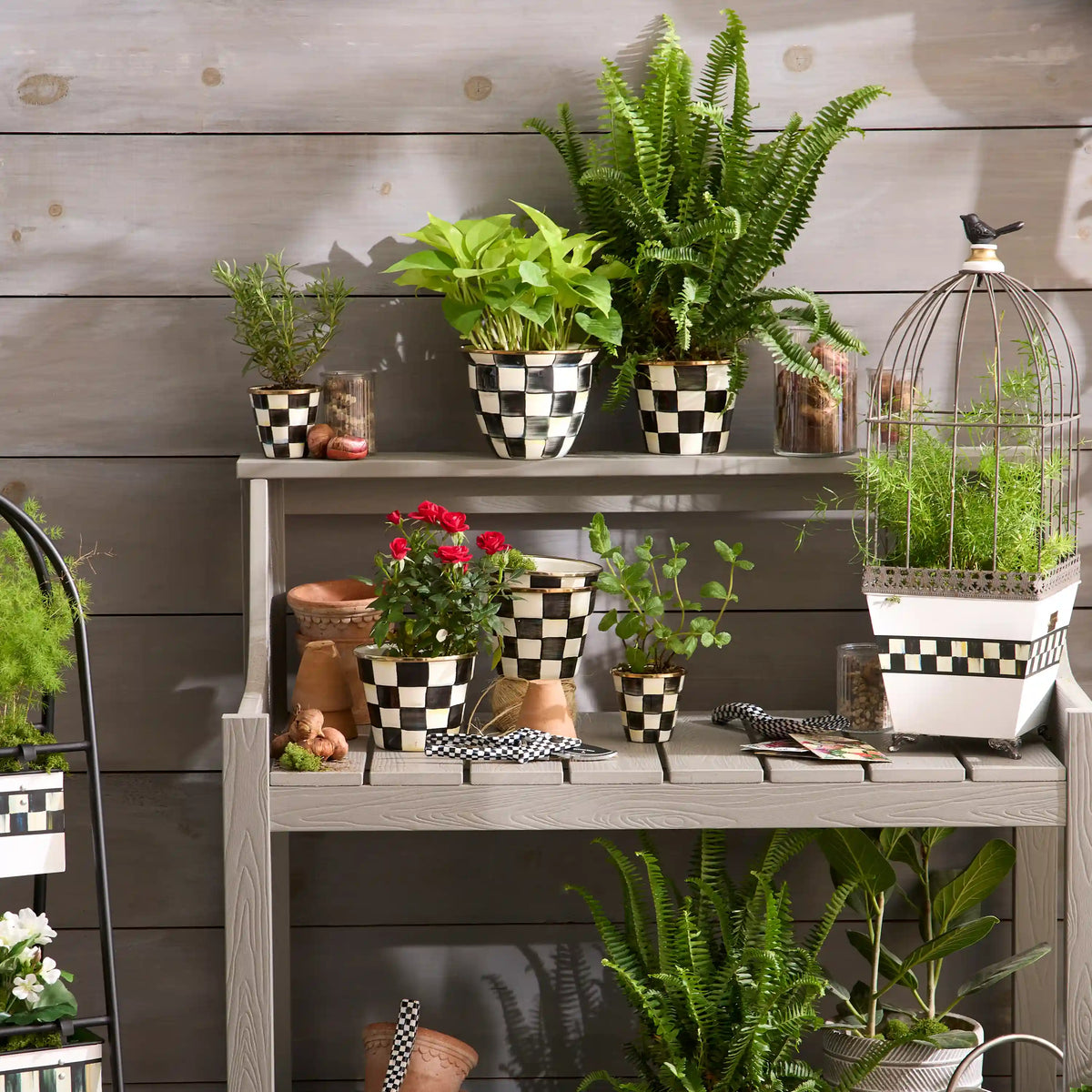 Emerald Check Small Garden Pot