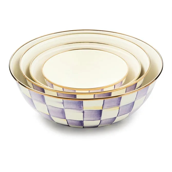 Violet Check Small Everyday Bowl