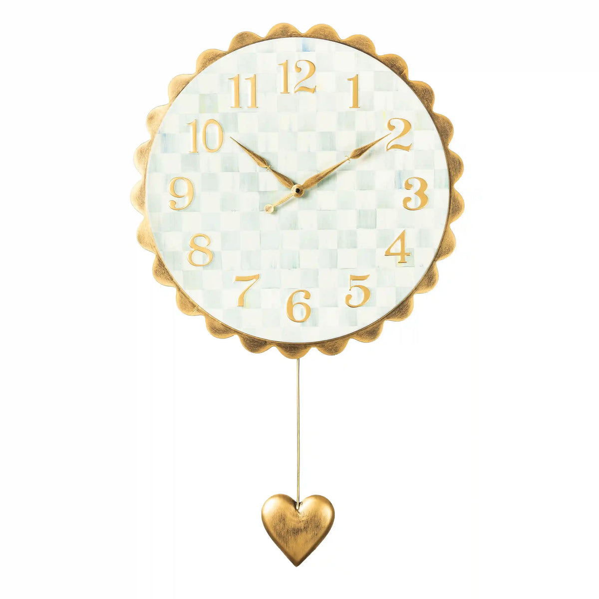 Rosy Check Heart Pendant Clock