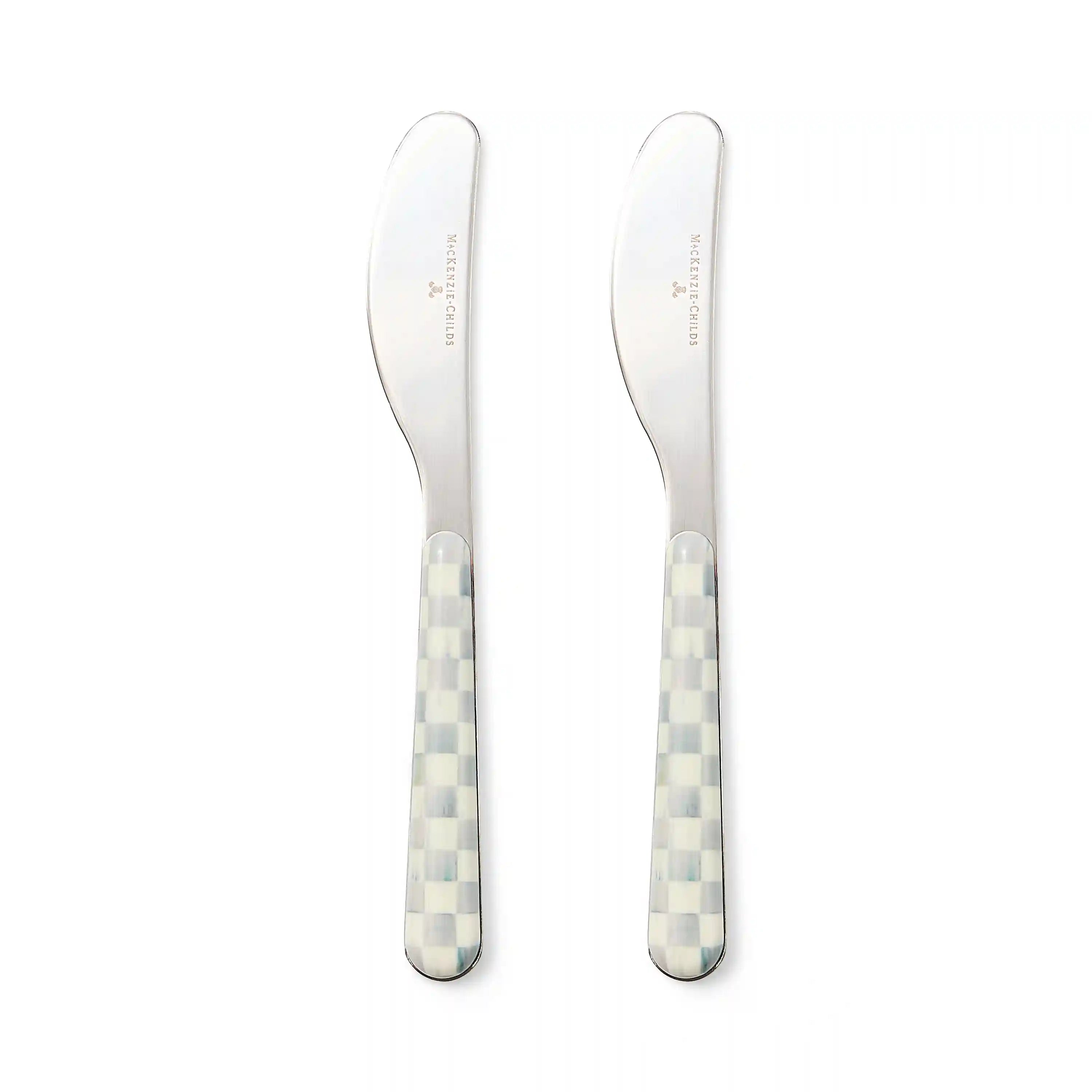 Sterling Check Bistro Spreaders, Set of 2