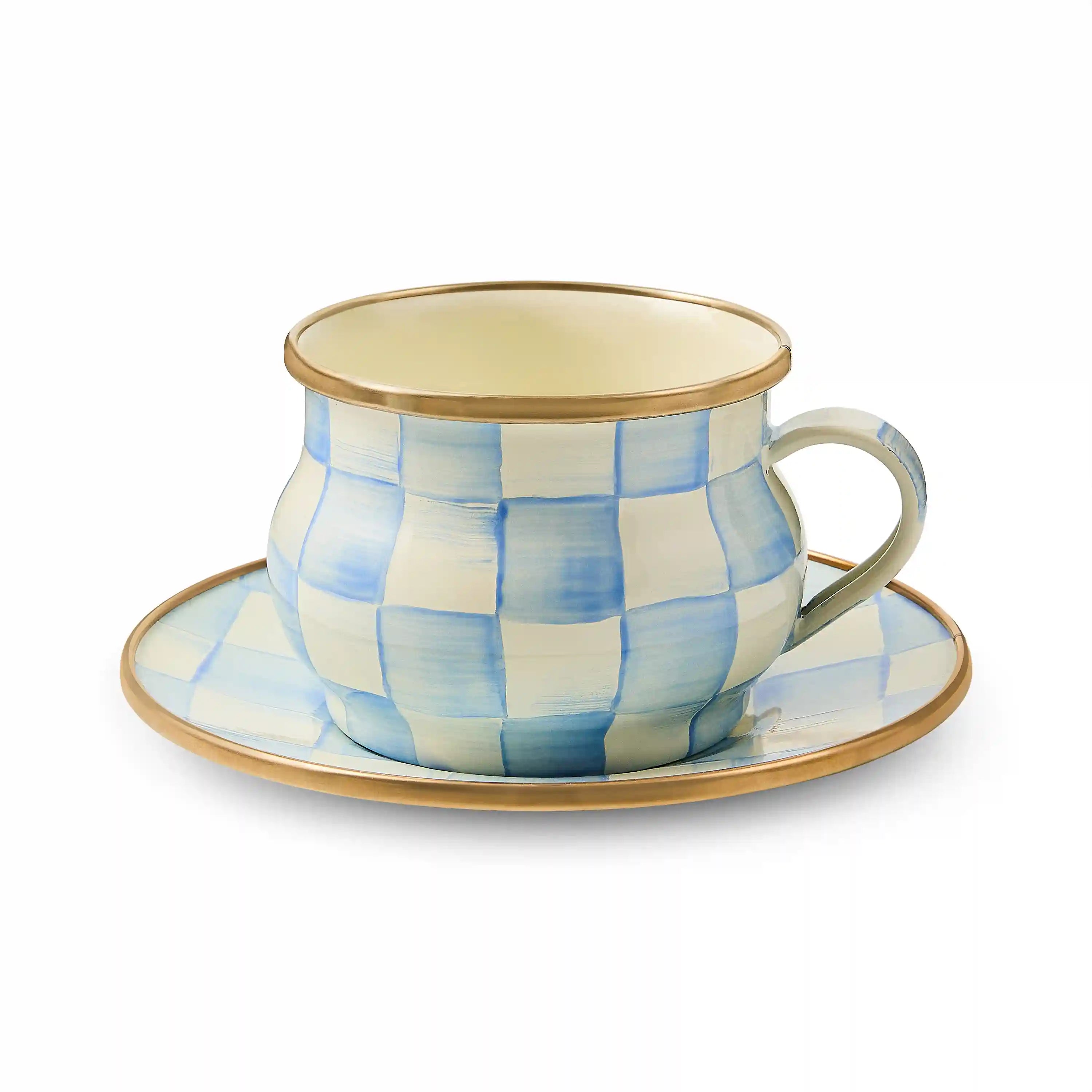 Mocha Check Teacup