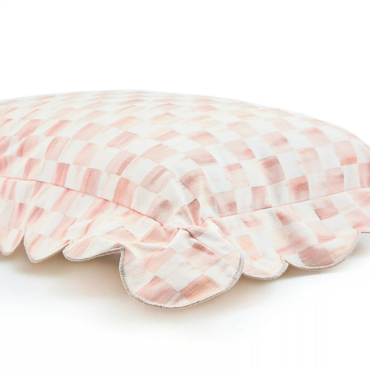 Courtly Check Reversible Scalloped Throw Pillow