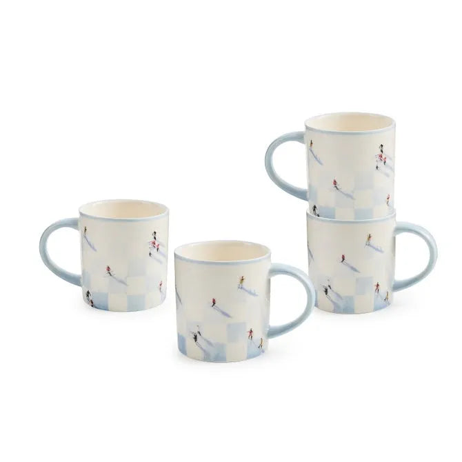 Gray Malin Ski Holiday Mugs, Set of 4