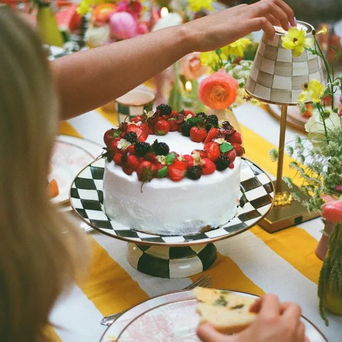 Courtly Check Small Pedestal Platter
