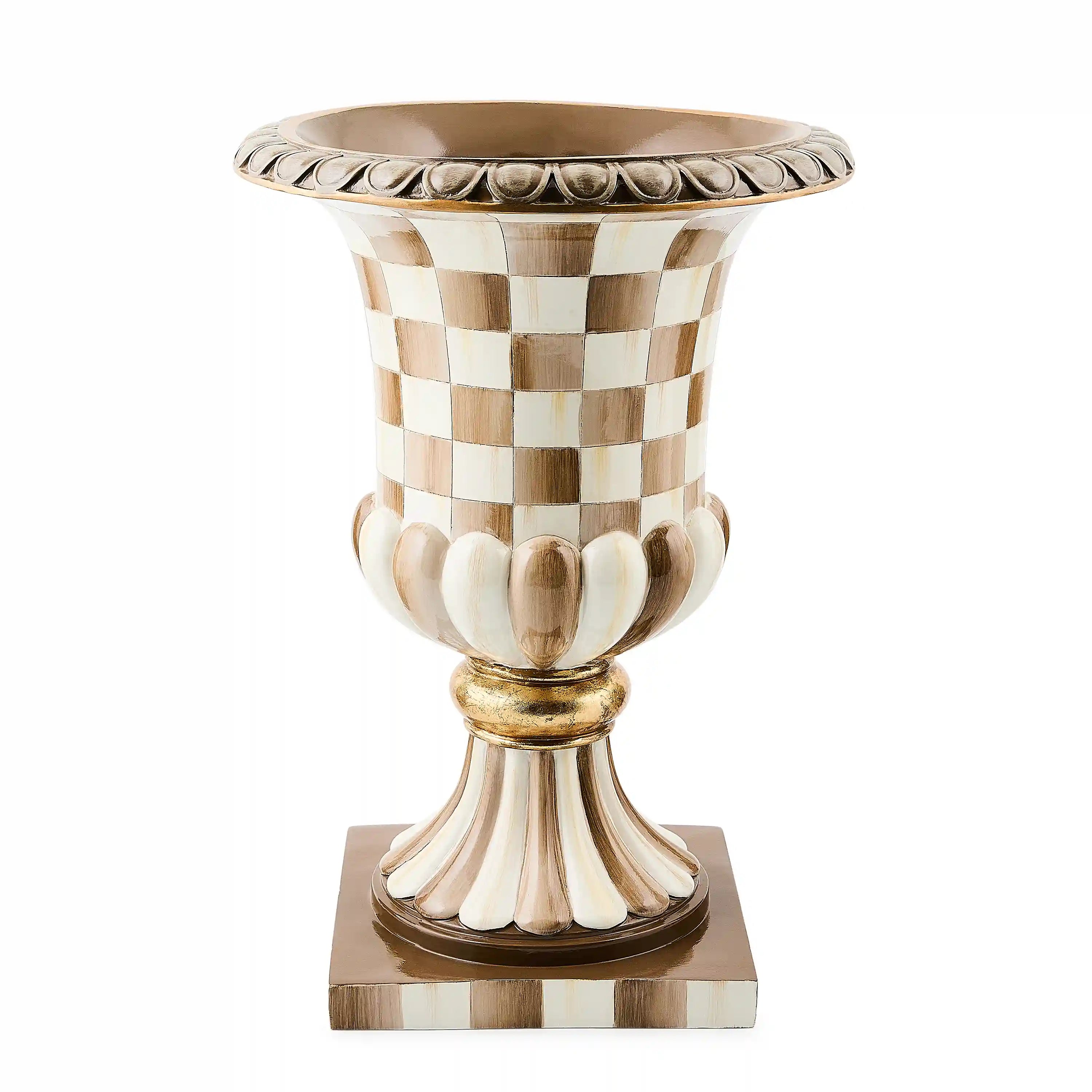 Courtly Check Pedestal Tabletop Urn