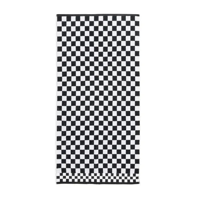 Black Check Bath Towel