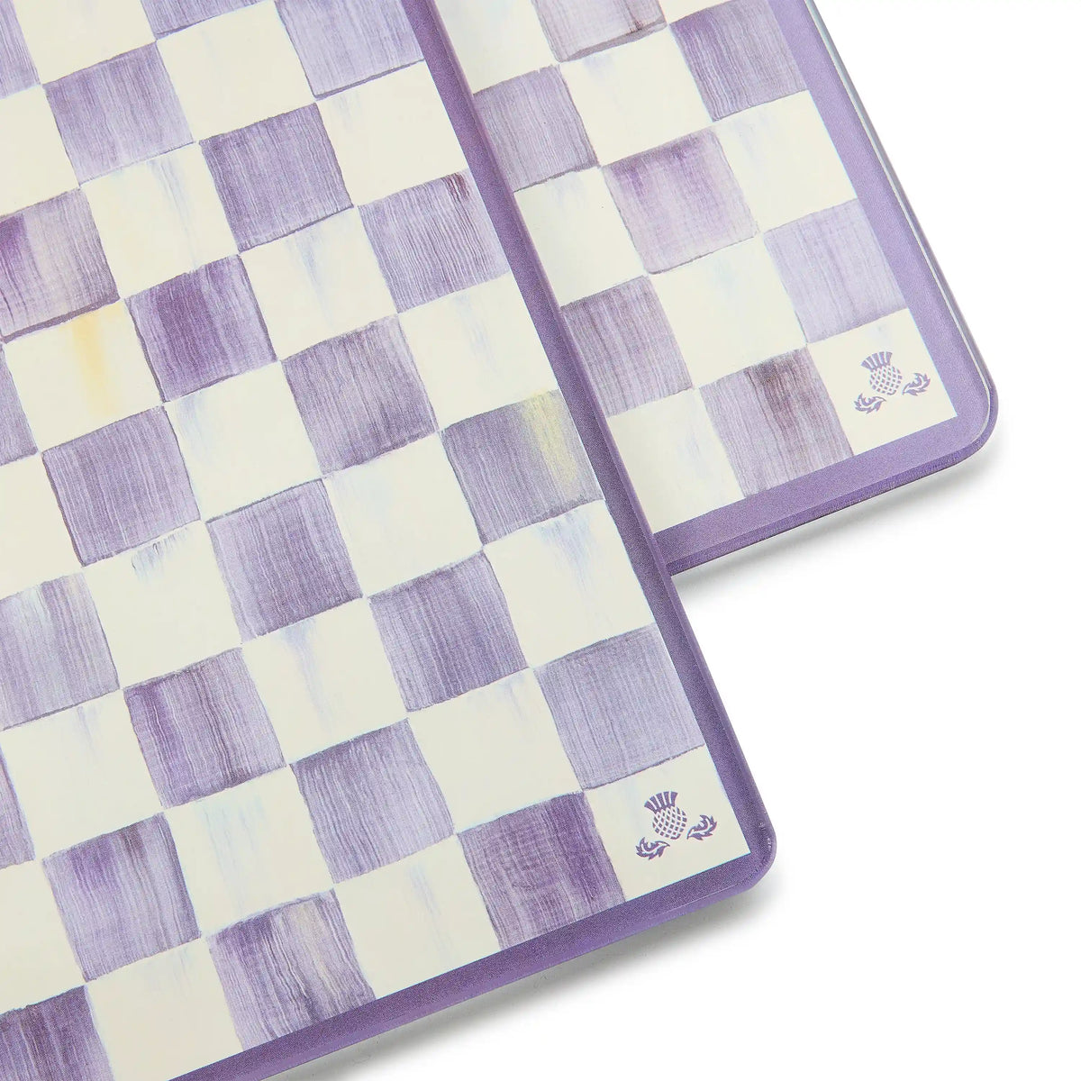 Mocha Check Glass Cutting Boards, Set of 2