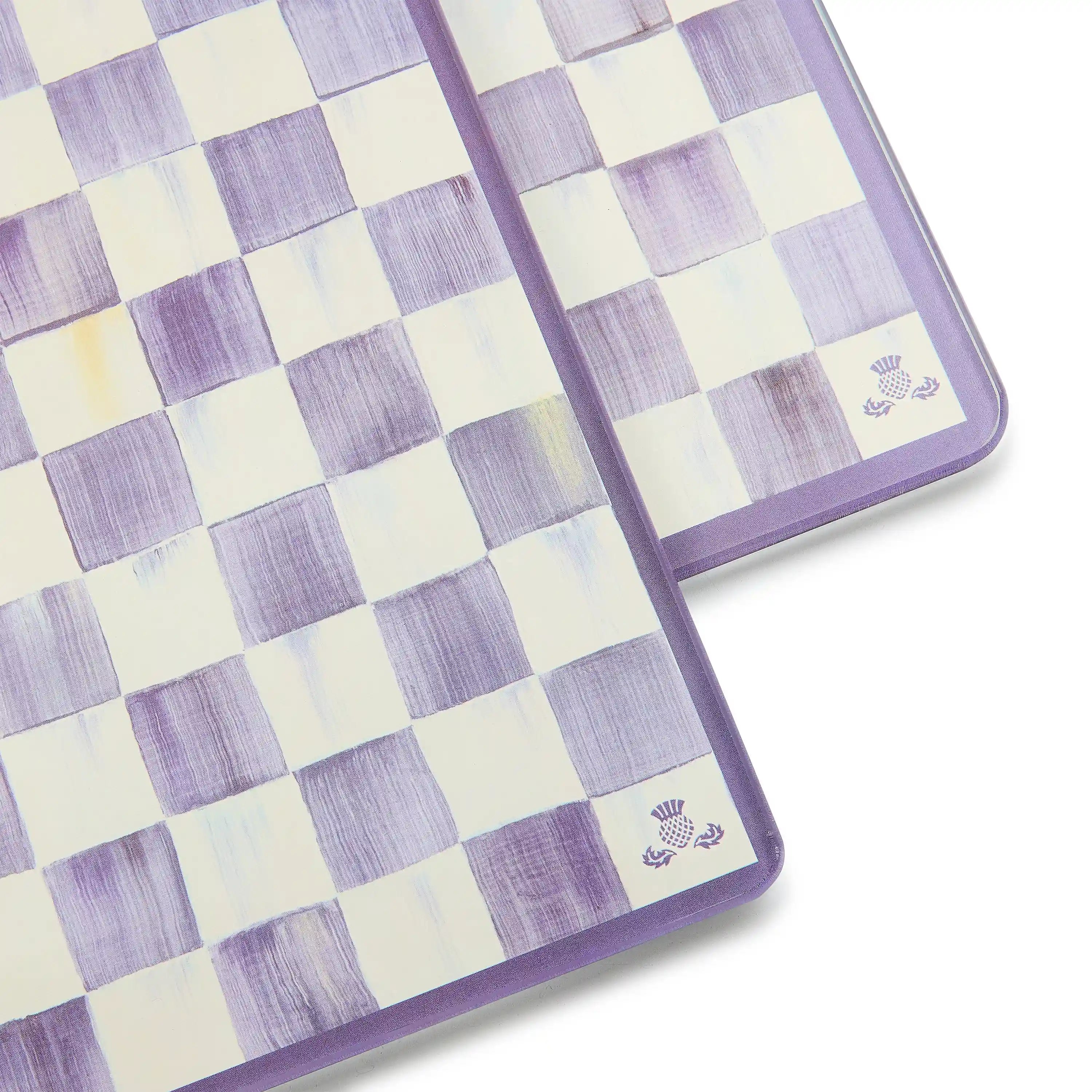 Rosy Check Glass Cutting Boards, Set of 2