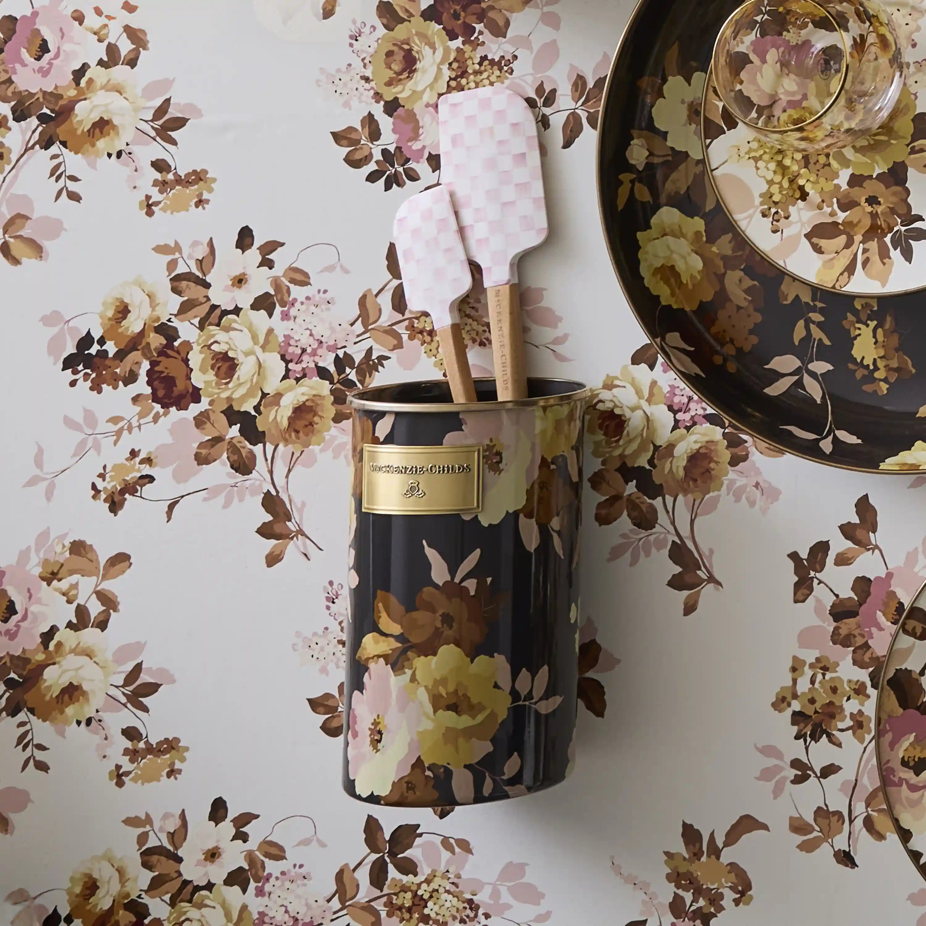 Wild Rose Mauve Utensil Holder