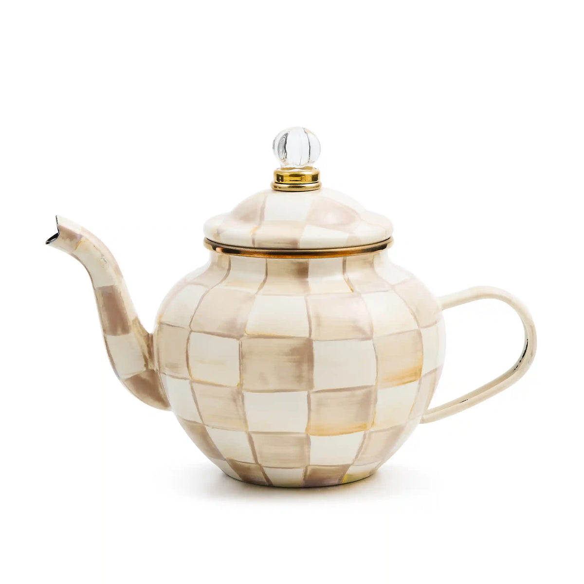 Mocha Check 4 Cup Teapot