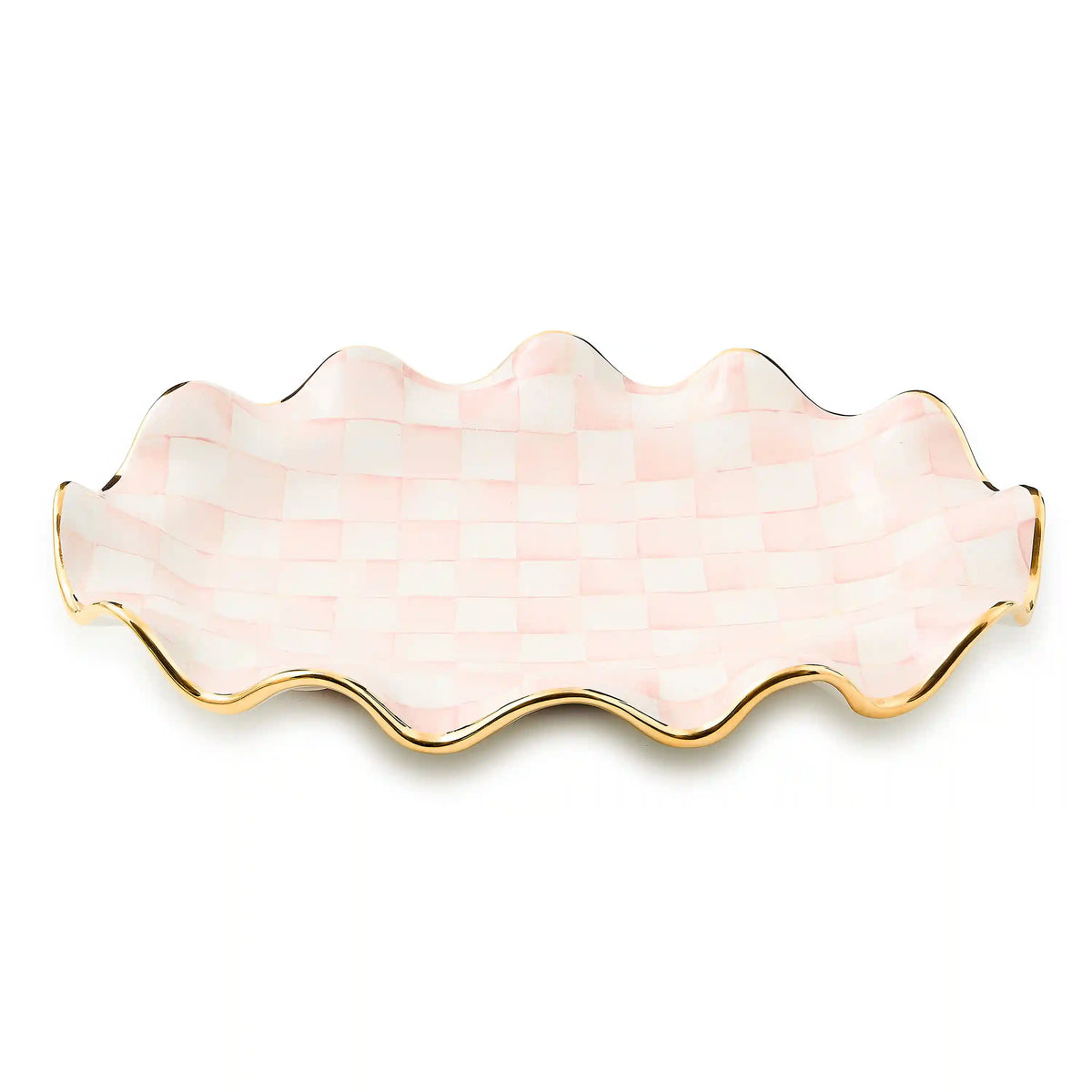 Mocha Check Ceramic Large Serving Platter