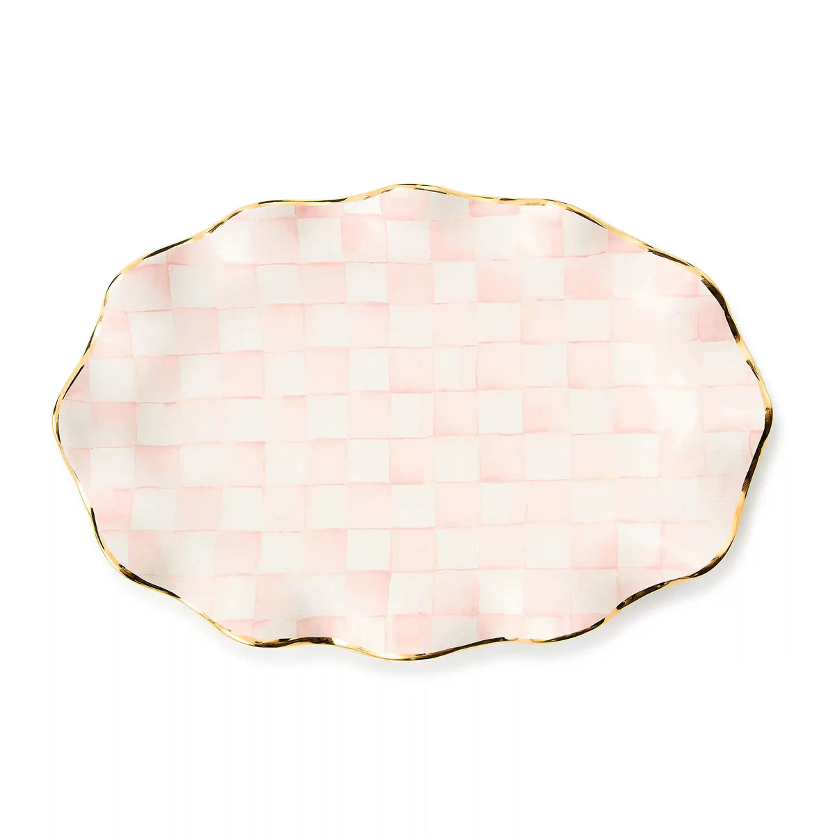 Rosy Check Ceramic Serving Platter