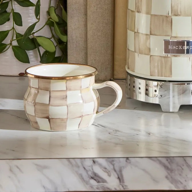 Mocha Check Teacup
