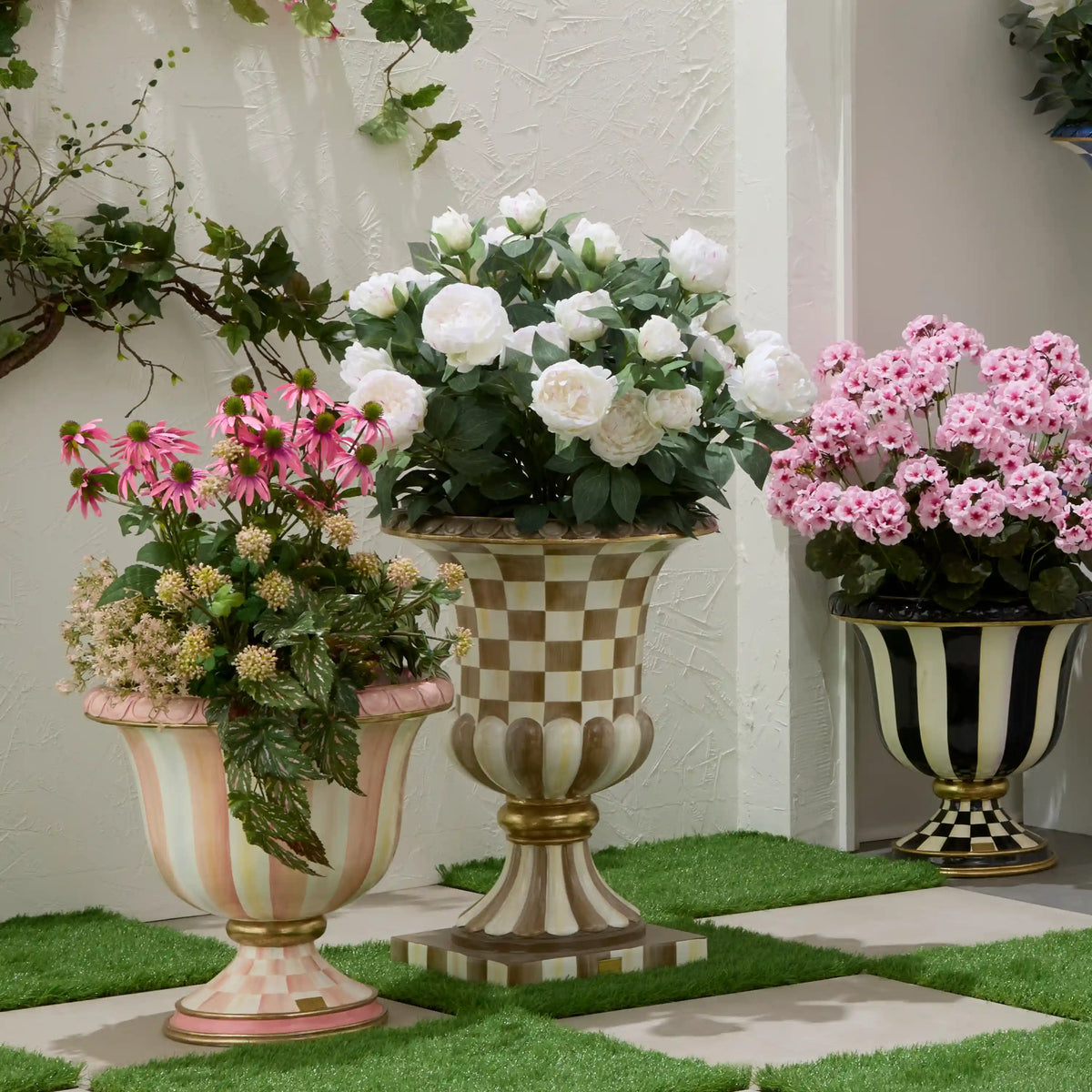 Rosy Check Pedestal Urn