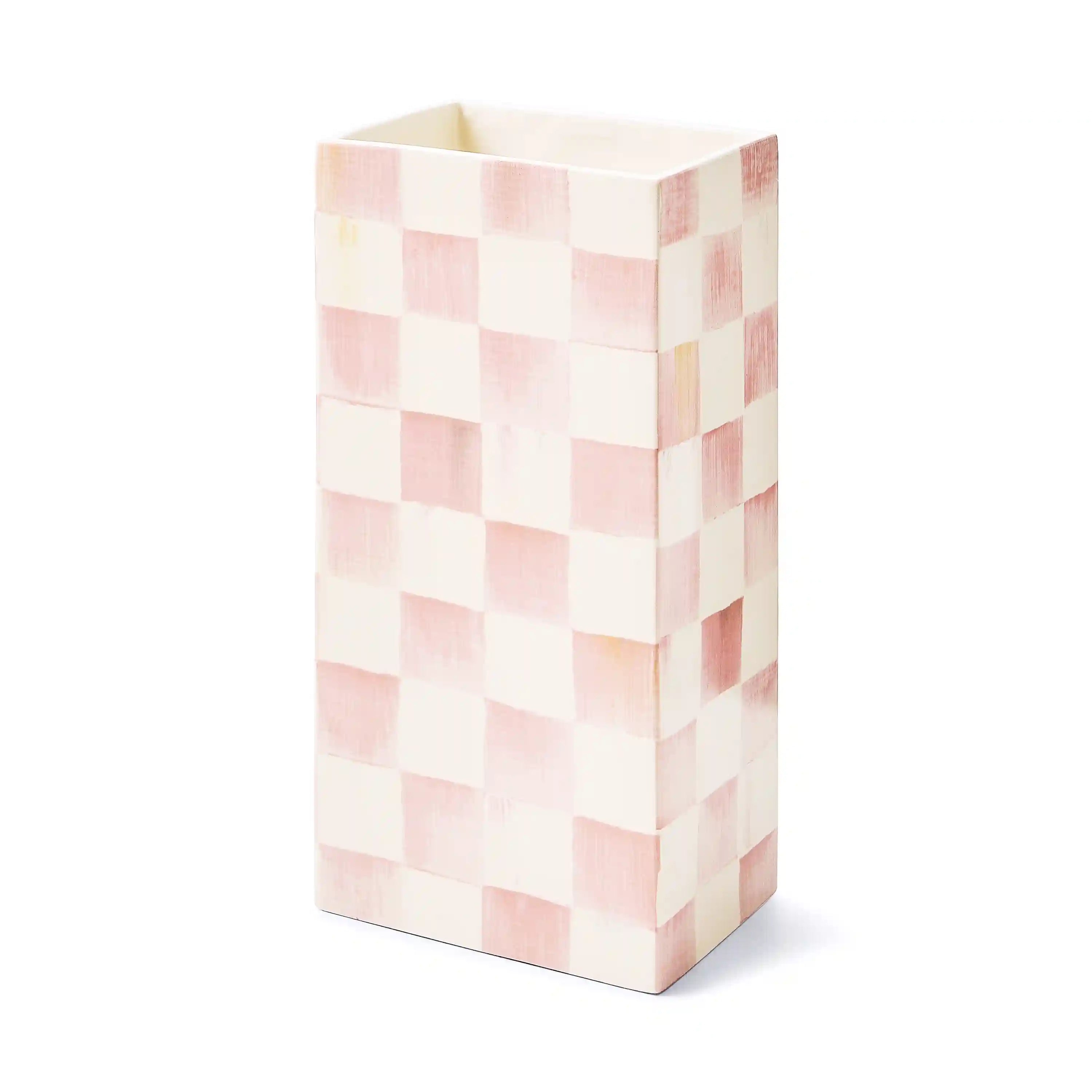Violet Check Pillar Vase