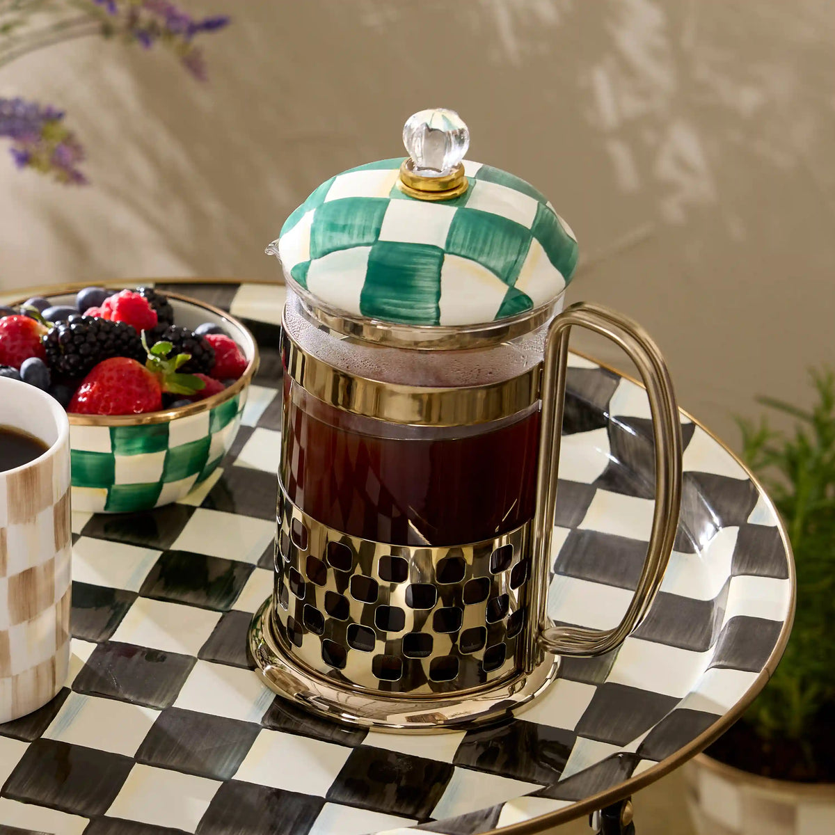 Mocha Check French Press