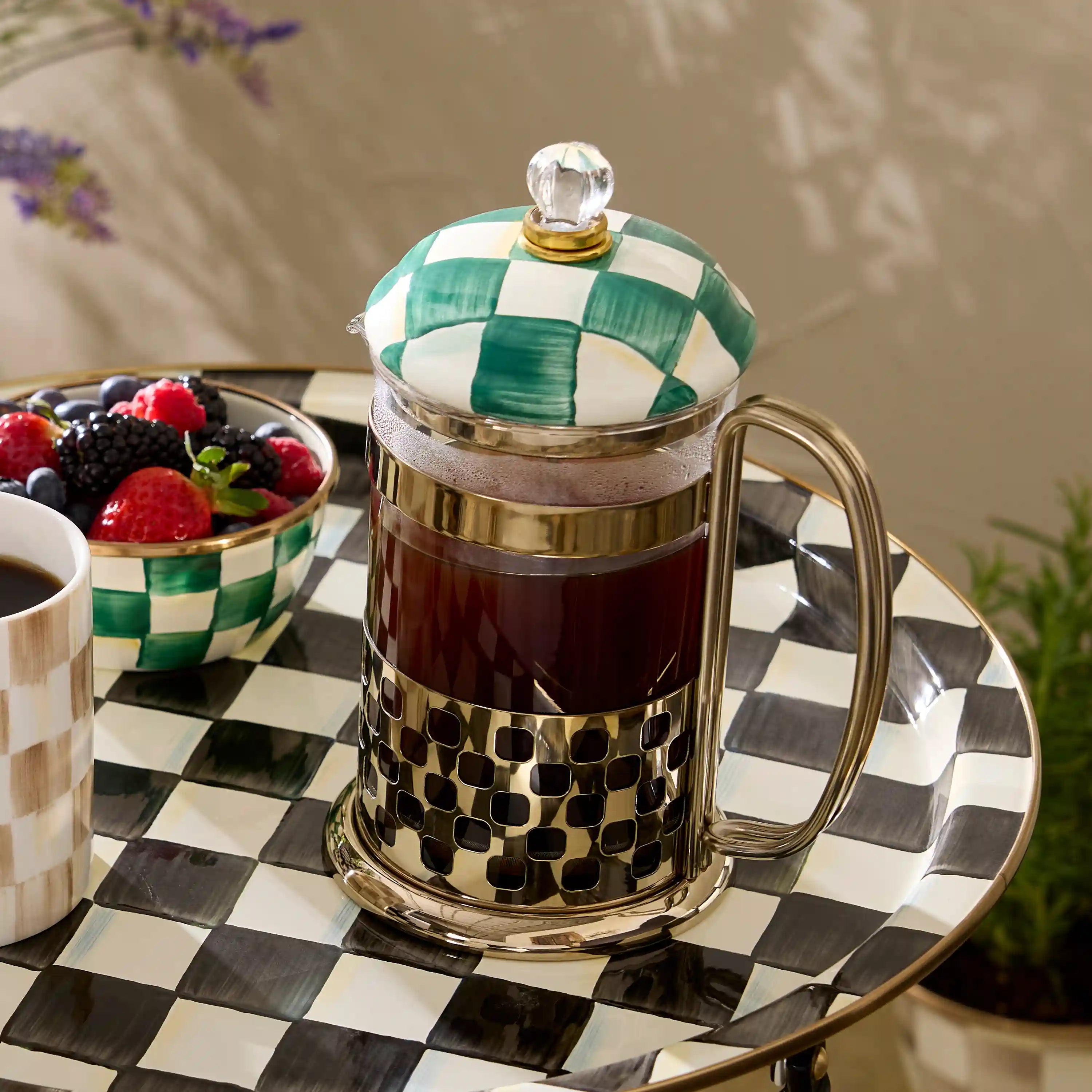 Violet Check French Press