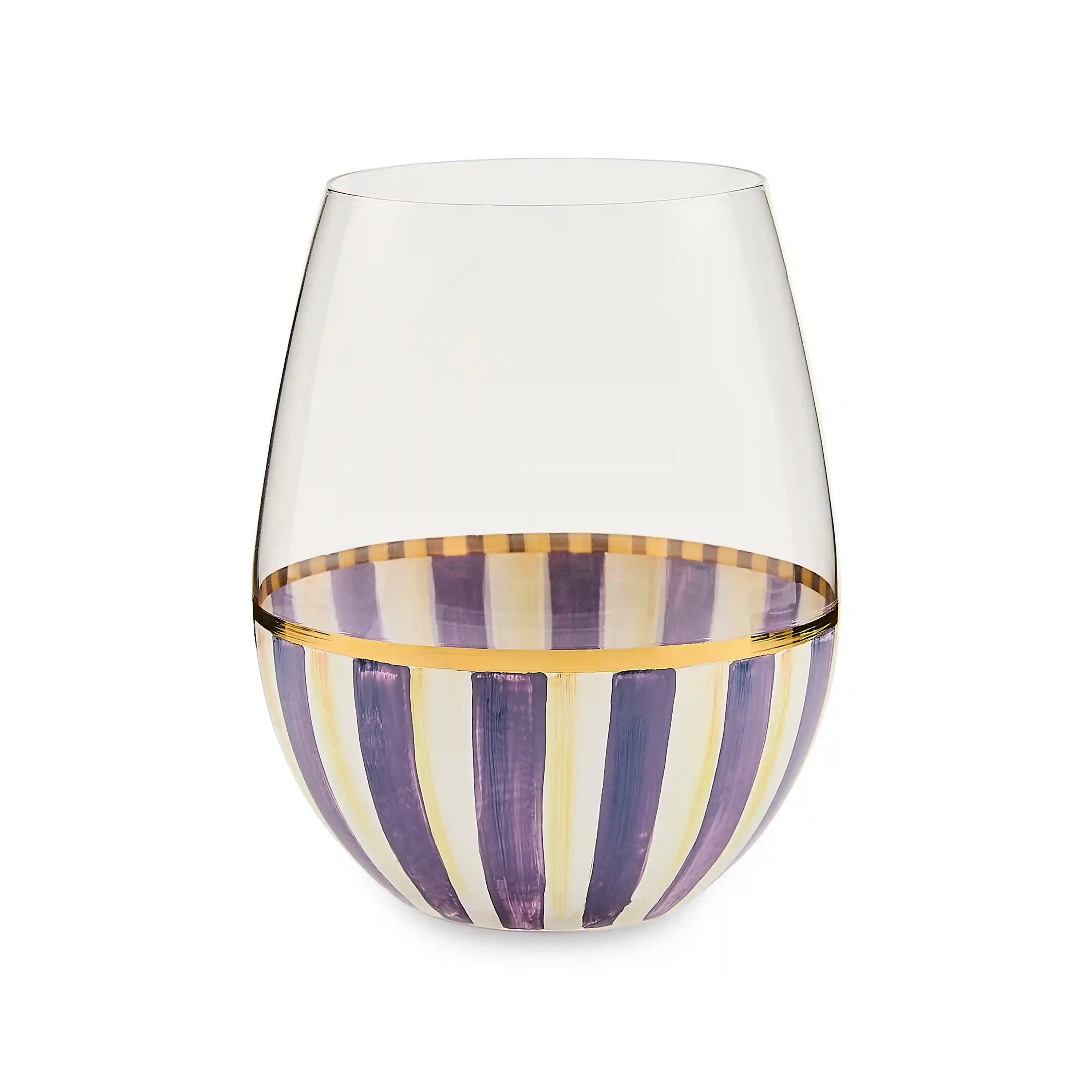 Courtly Stripe Stemless Wine Glass