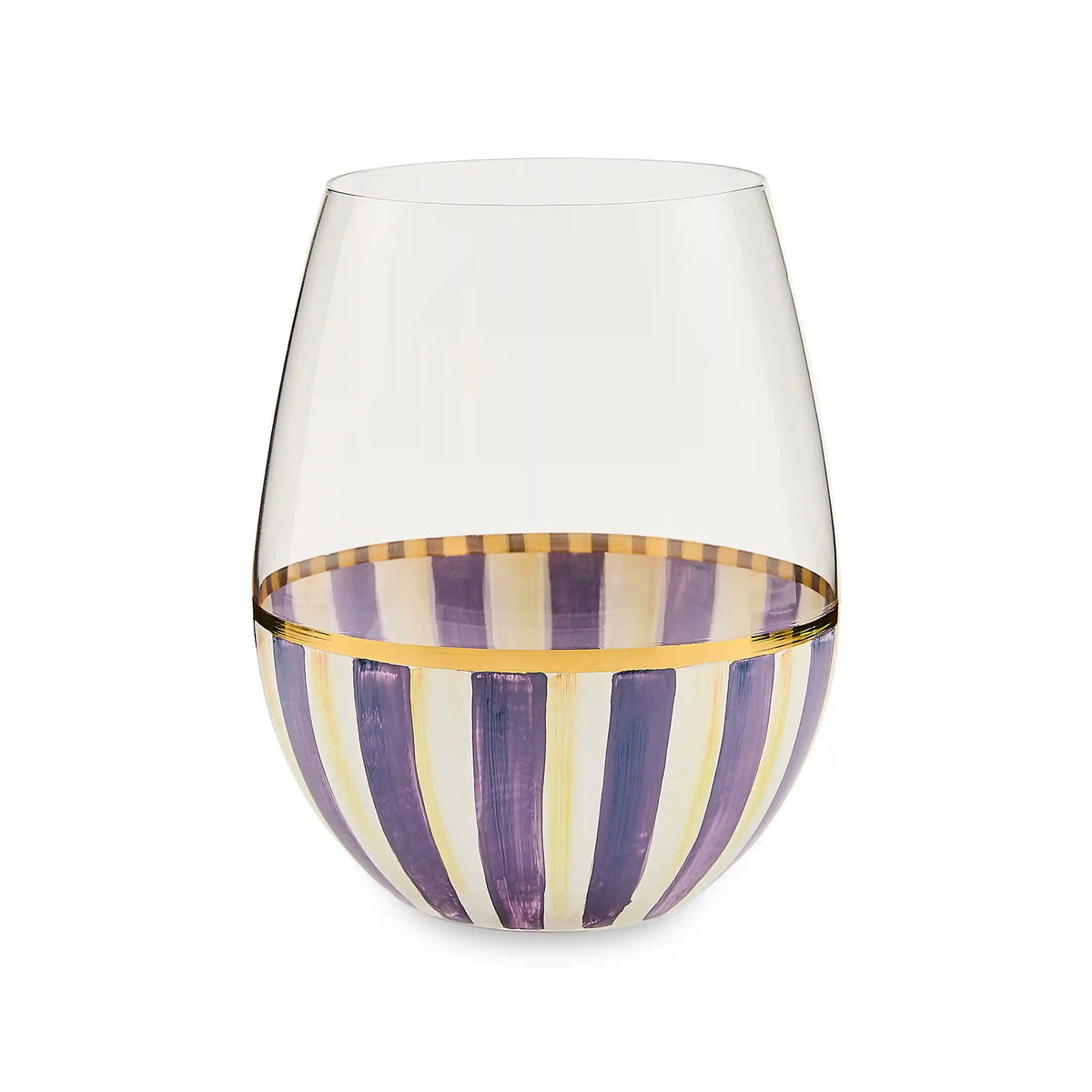 Sterling Stripe Stemless Wine Glass