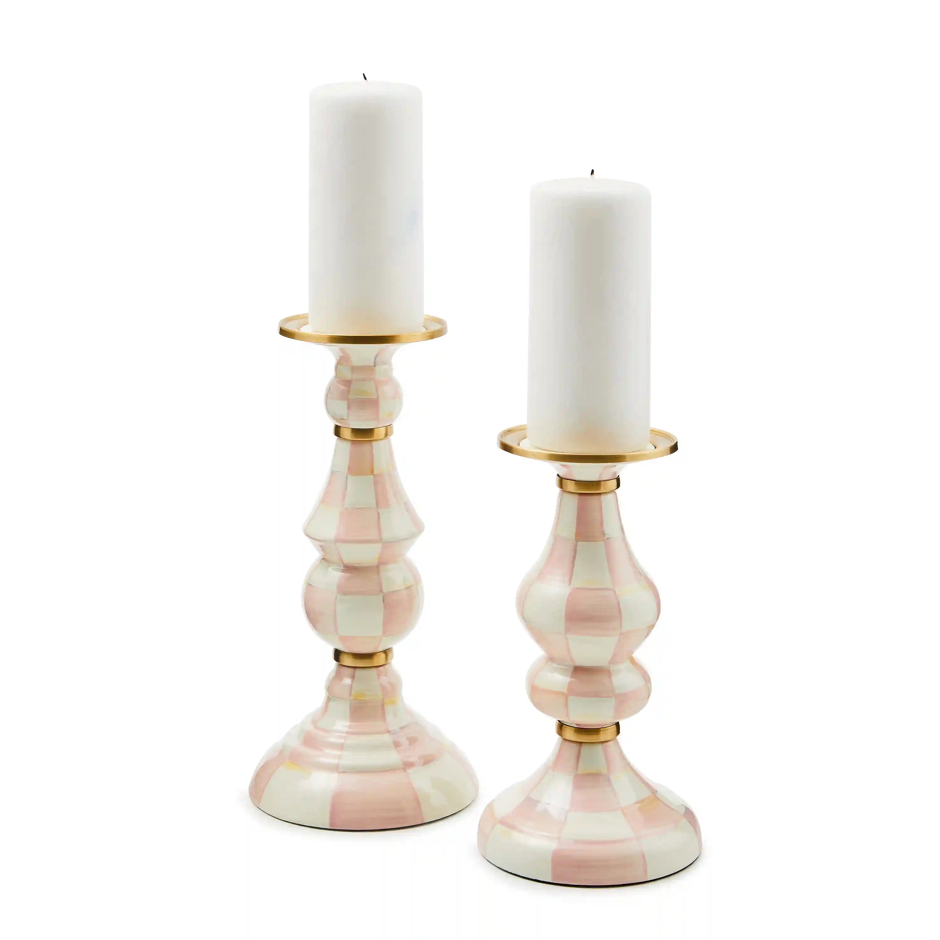 Courtly Check Large Pillar Candlestick