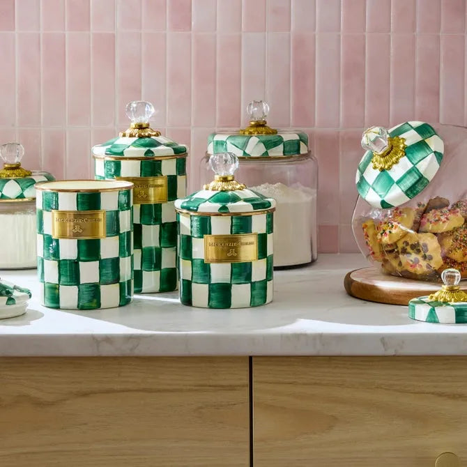 Emerald Check Small Canister