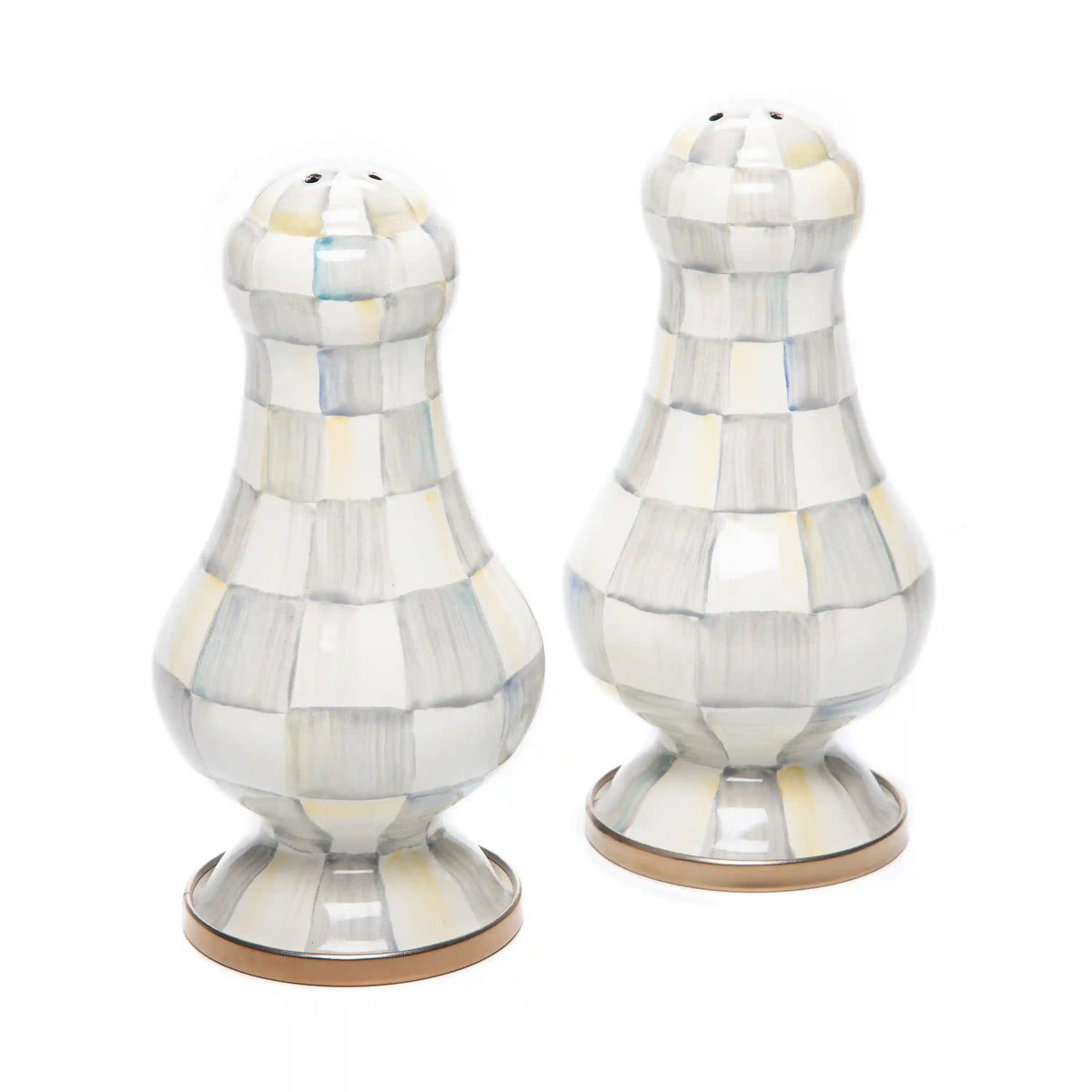 Emerald Check Salt & Pepper Shakers