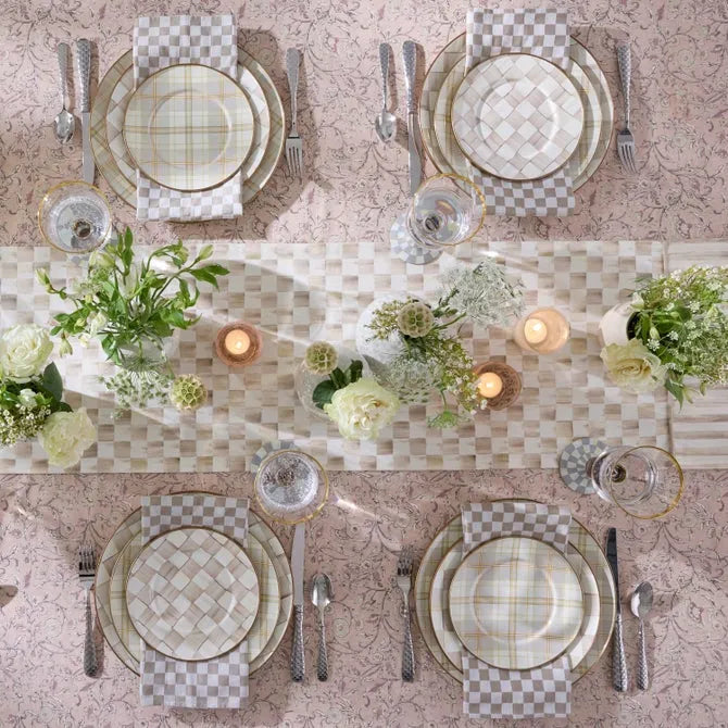 Tartan Latte Dinner Plate