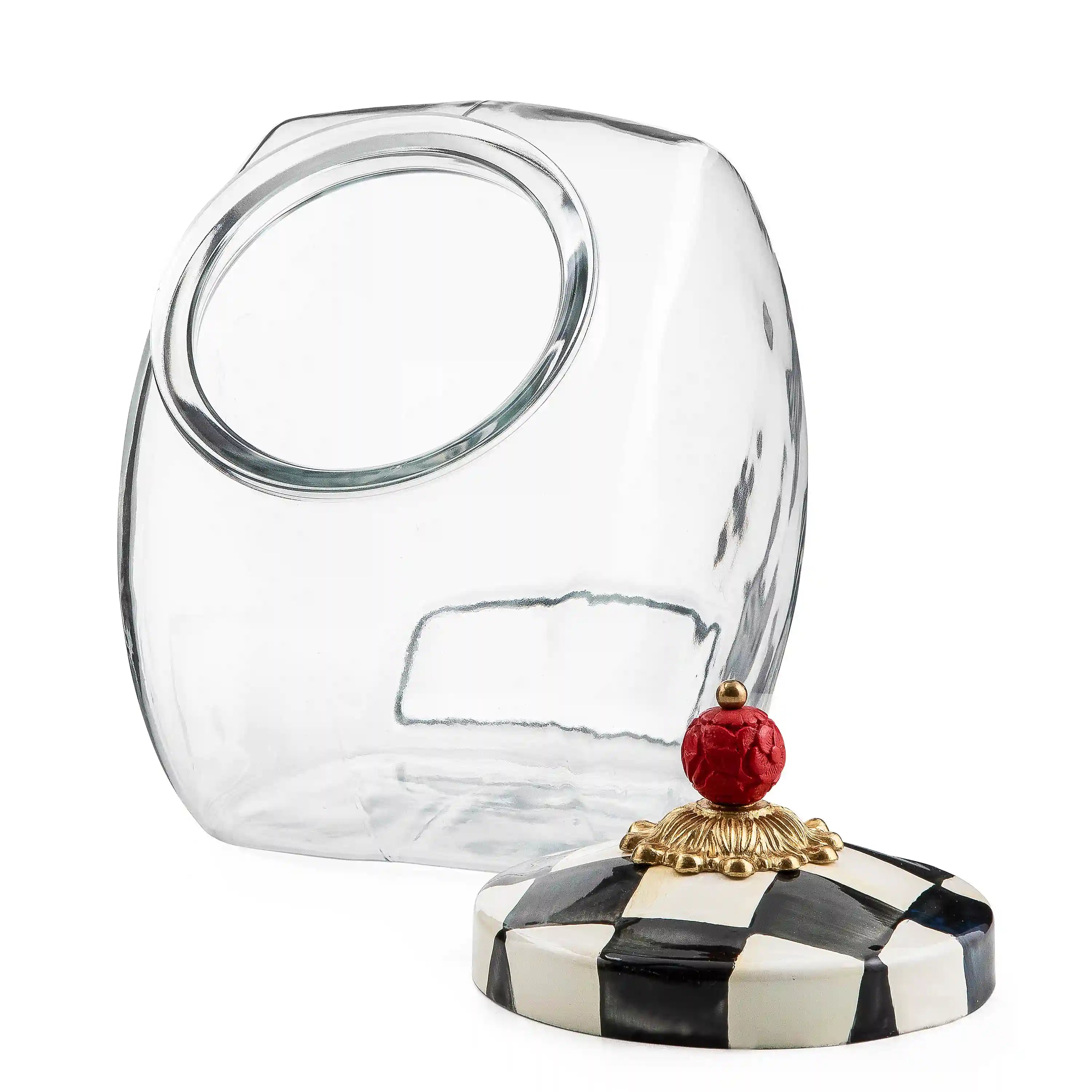 Cookie Jar with Emerald Check Lid