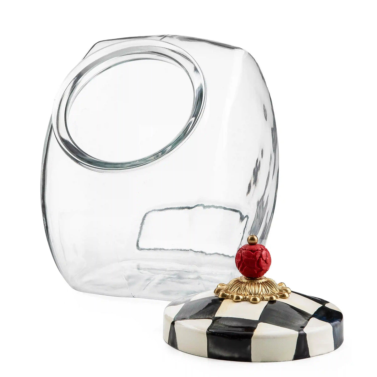 Cookie Jar with Sterling Check Lid