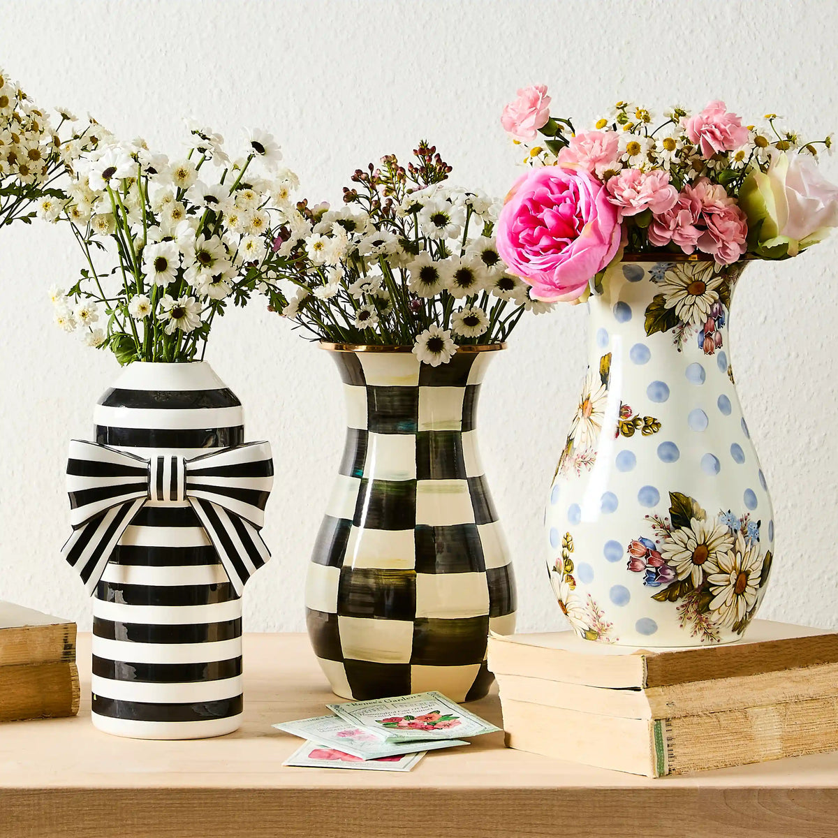 Violet Check Tall Vase