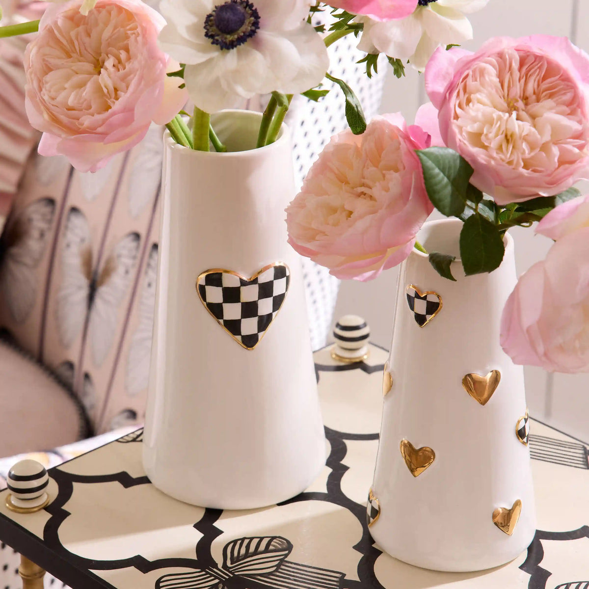 Courtly Check Tall Heart Vase