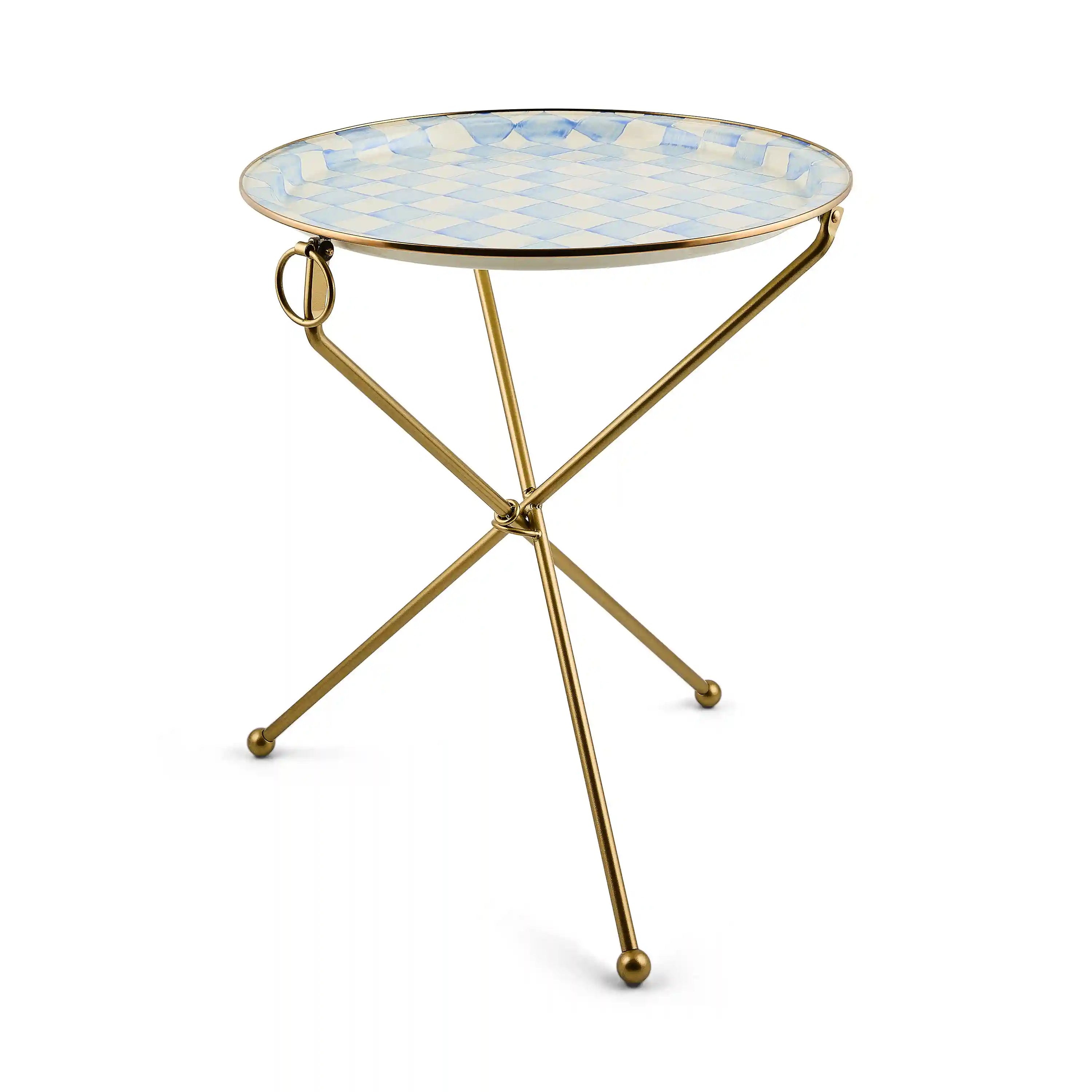 Rosy Check Enamel Tilt Accent Table
