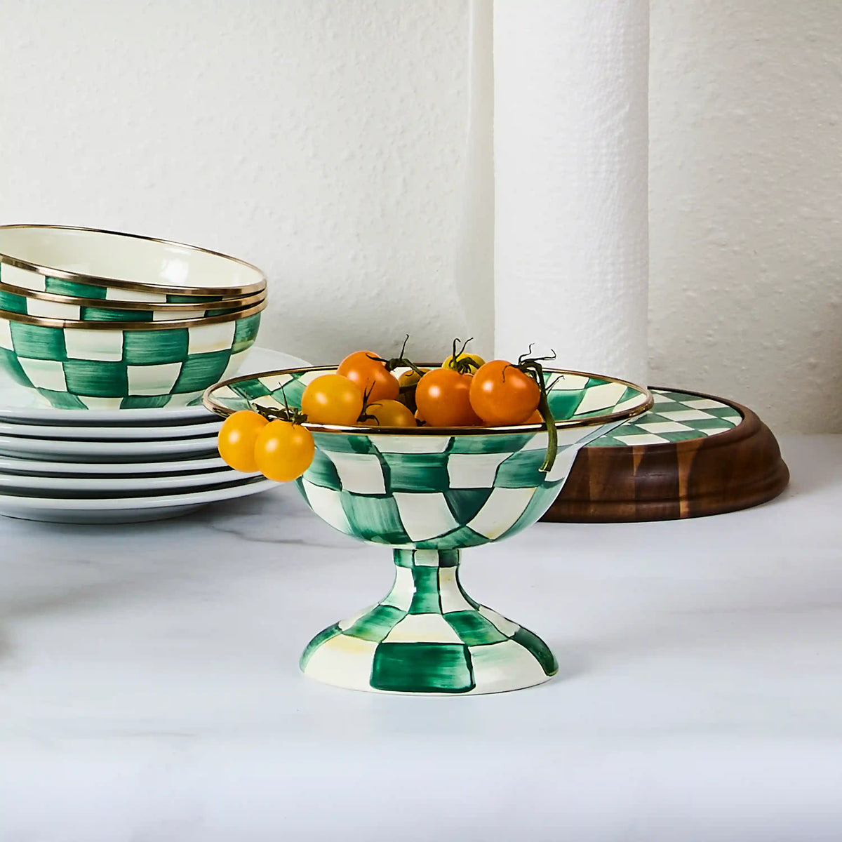 Sterling Check Large Compote