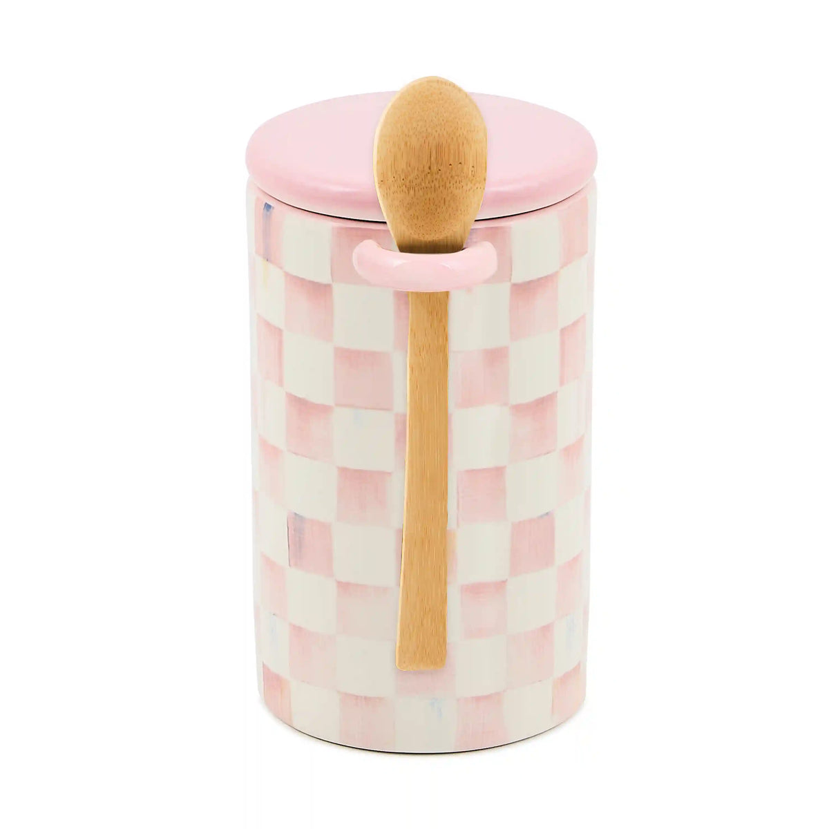 Mocha Check Farmhouse Canister, Set of 2